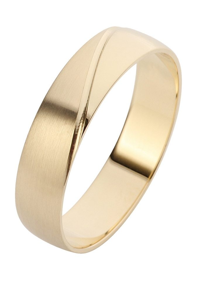 Trauring FIRETTI "Schmuck Geschenk Gold Hochzeit Ehering Trauring "LIEBE" Gr. 18, gold (gelbgoldfarben), Fingerringe, Damen, 18, ohne Brillant, Gelbgold 585, 5mm, Trauring, Made in Germany, wahlweise mit oder ohne Brillant
