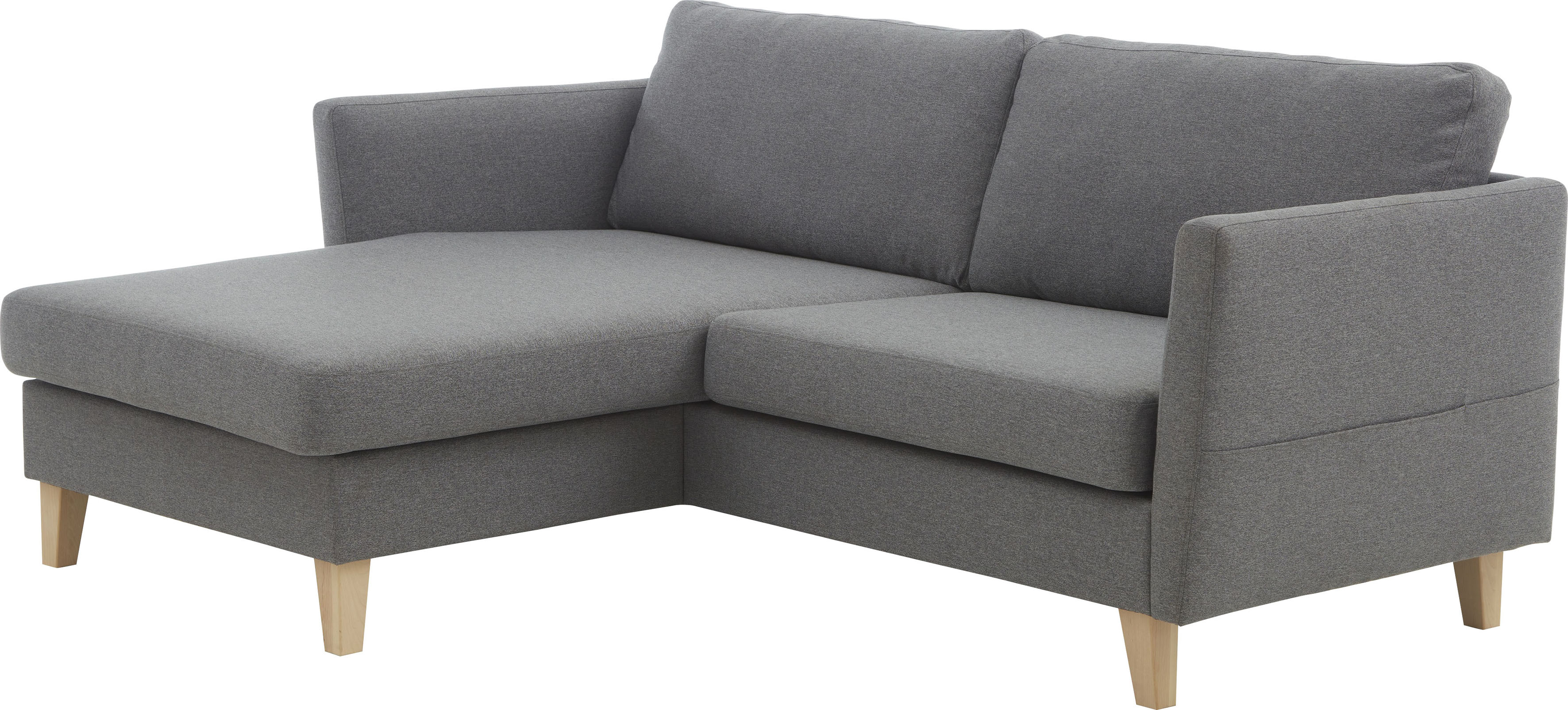 Thumbnail - ATLANTIC home collection Ecksofa "Mailo L-Form", mit Seitentaschen, Recamiere beidseitig montierbar, Massivholzfüße