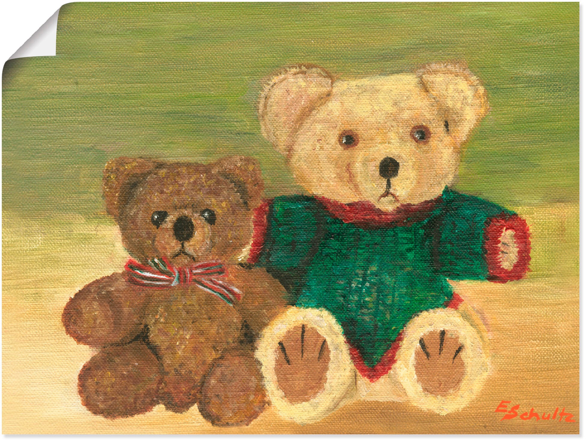 BAUR St.), Poster Spielzeuge, Artland Alubild, in Wandbild bestellen »Bär«, Wandaufkleber Leinwandbild, (1 Größen | als versch. oder
