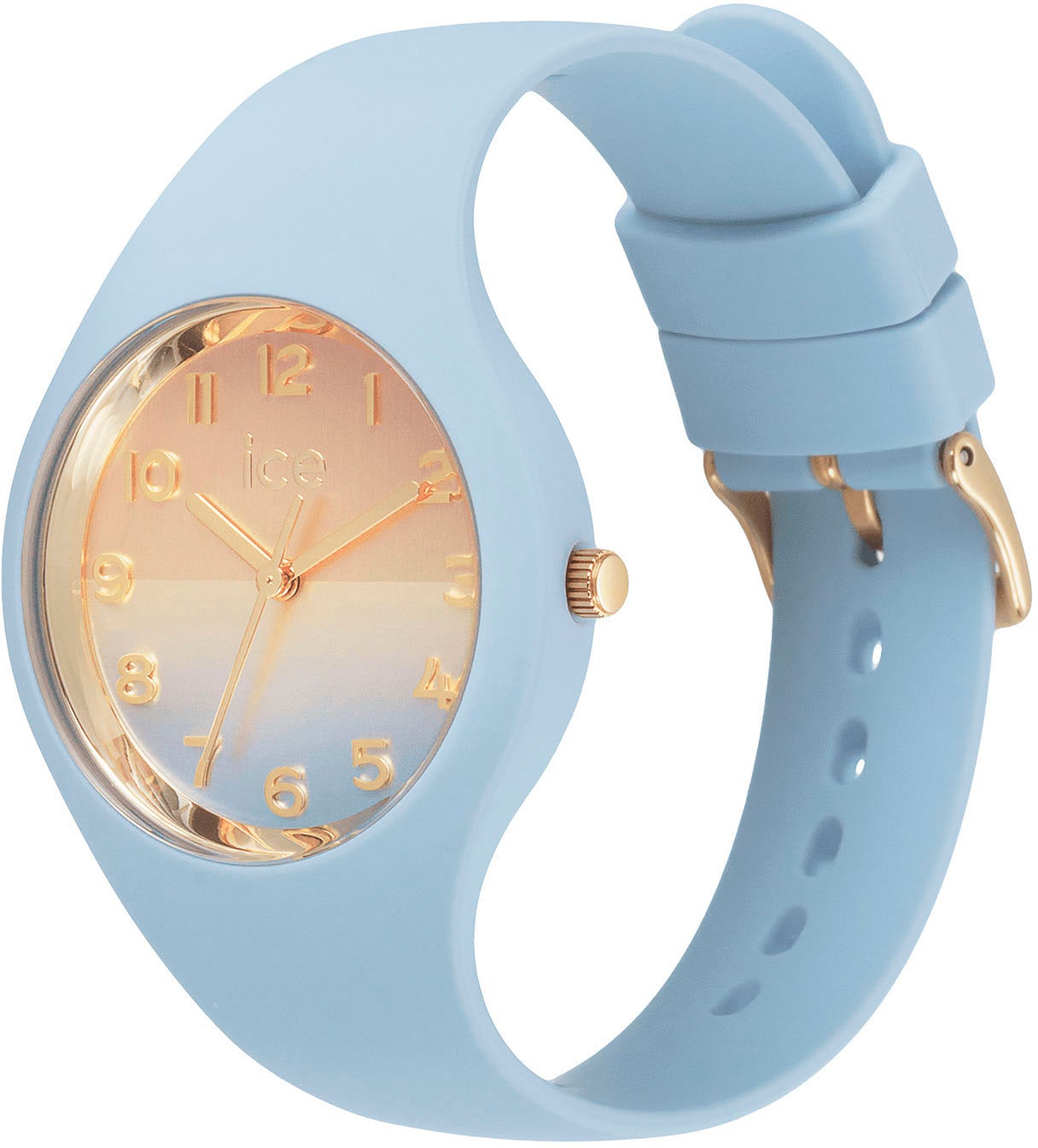 ice-watch Quarzuhr »ICE horizon - Blue gold - Small - 3H, 021358«, Armbanduhr, Damenuhr, Silikon