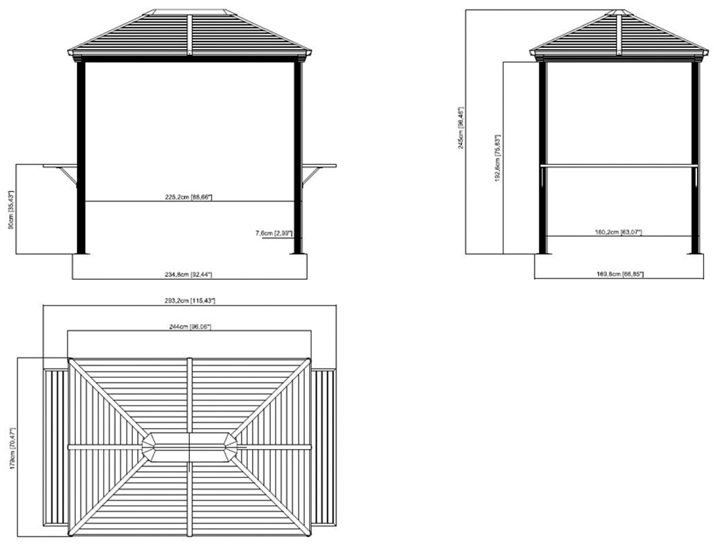 Sojag Grillpavillon »Ventura 58«, BxT: 293x179 cm, Aluminiumgestell