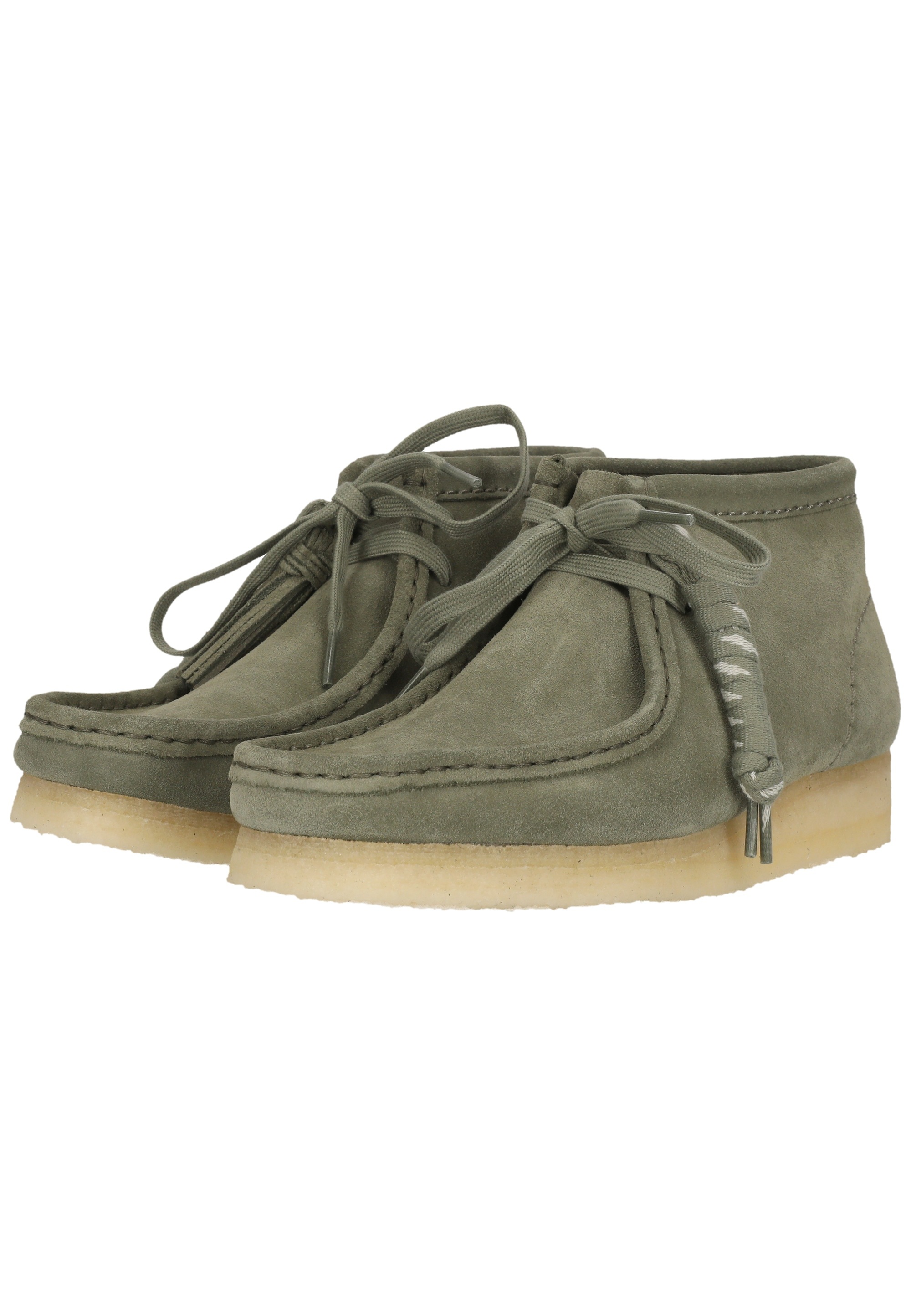 Clarks Schnürschuh »Wallabee Boot. Khaki/Green Sde«  mit ikonischer Sohle
