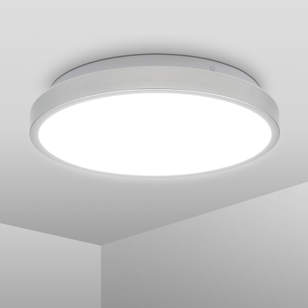 B.K.Licht LED Deckenleuchte »LED Bad-Deckenlampe, Silberfarbig«, 1 flammig-flammig