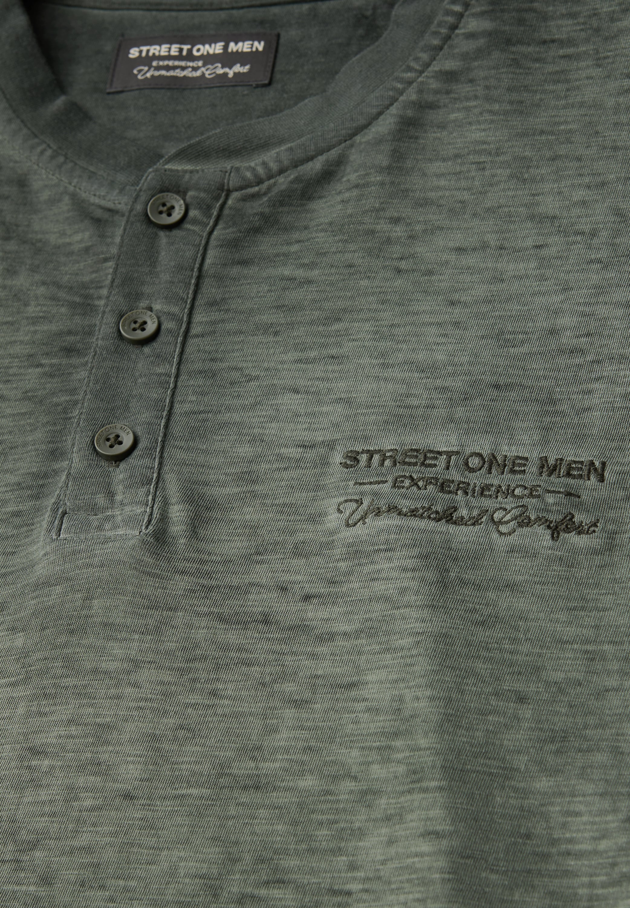 STREET ONE MEN Langarmshirt, aus reiner Baumwolle