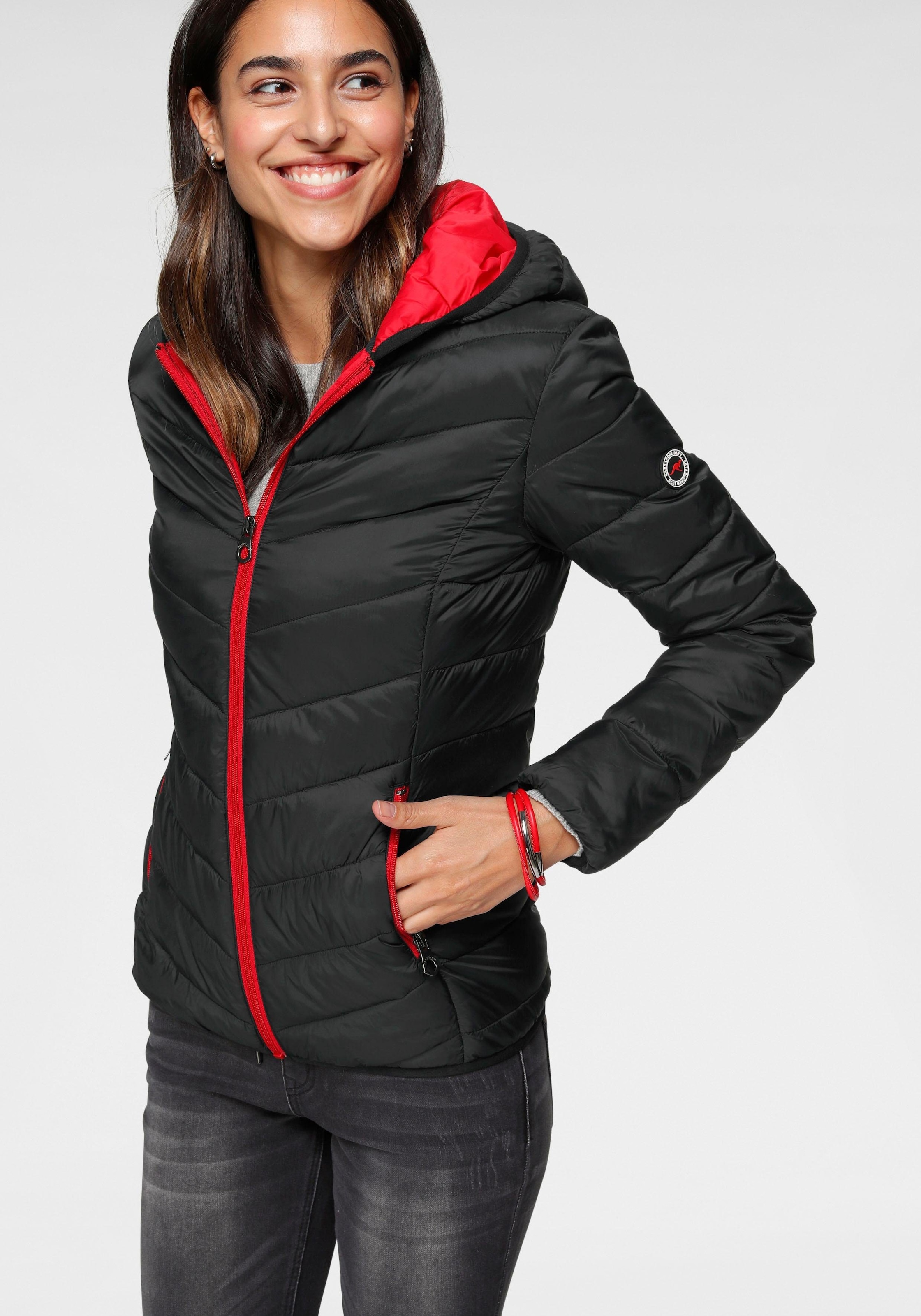 KangaROOS Steppjacke mit Kapuze mit kontrastfarbenen Details Übergangsjacken