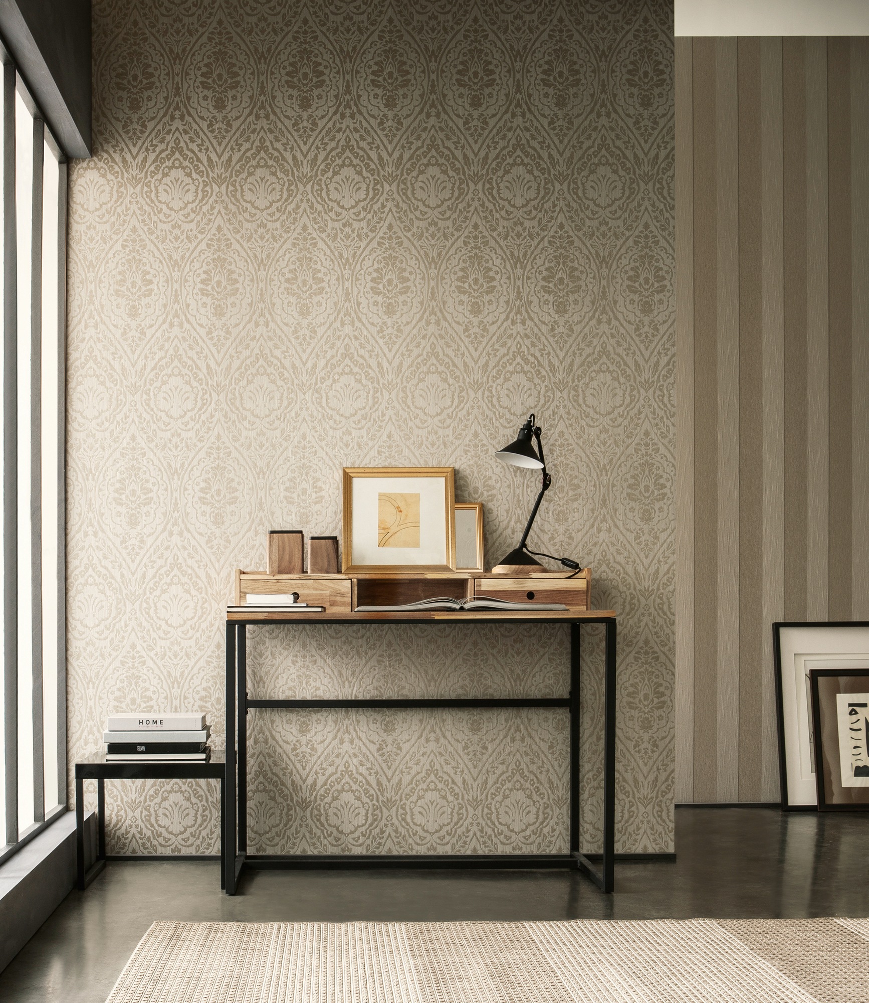 Thumbnail - Architects Paper "Tessuto" Barock  gemustert  ornamental samtig Tapete Streifen Tapeten Wohnzimmer Schlafzimmer Küche mo...