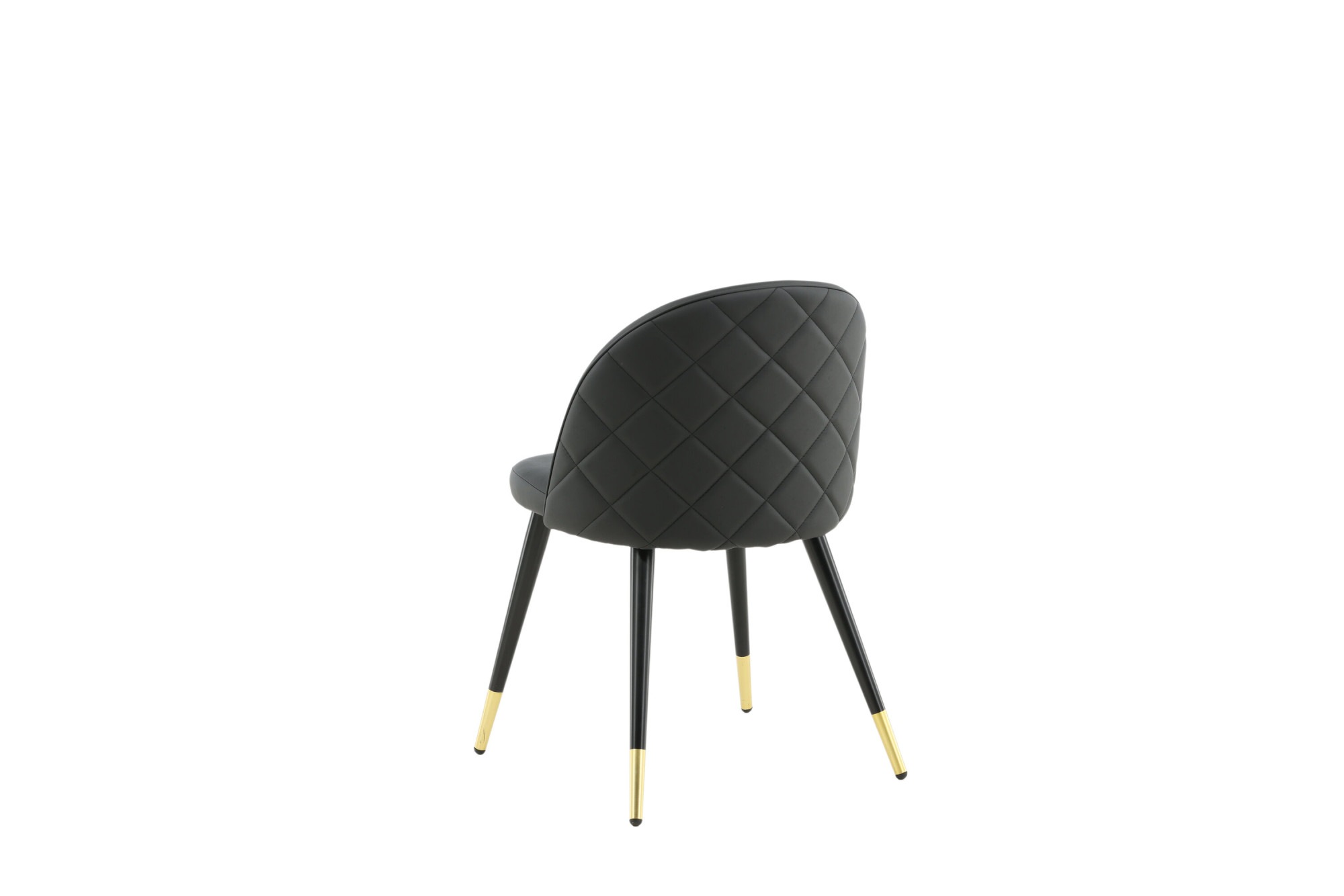 Venture Home Esszimmerstuhl »Velvet Stitches, 2er-Set Esszimmerstühle in Schwarz-PU, 150 kg« () 2 Stk.Polsterstuhl, Lederlook, schwarze Metallbeine, abgerundet, edel
