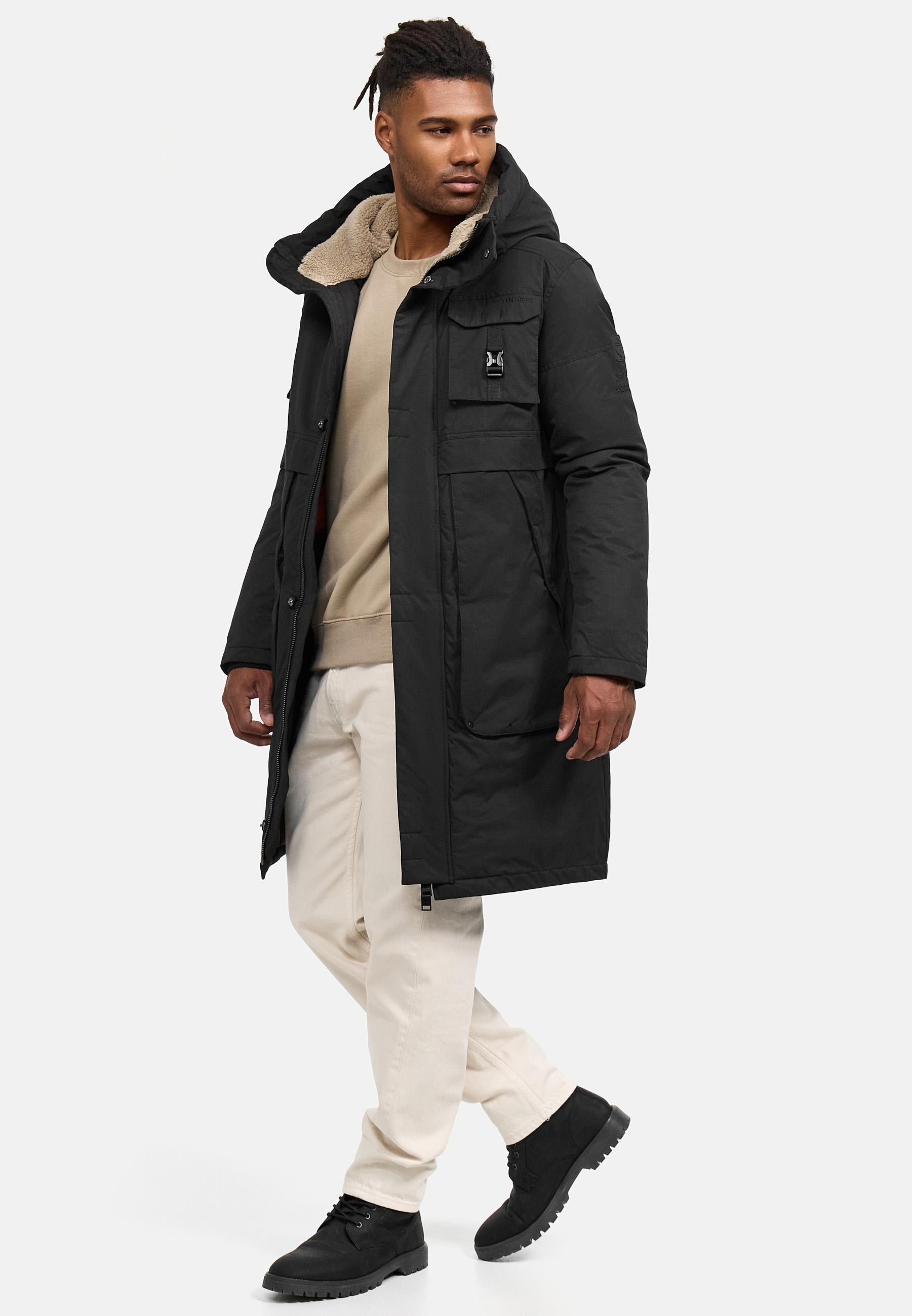 Stone Harbour Wintermantel »Cyriaan XX«, Langer Herren Winterparka mit großen Eingrifftaschen