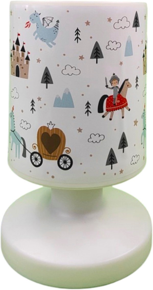 niermann LED Nachttischlampe »Kinderlampe mit Motiv "Ritter Theo", Akku-Leuchte für Kinderzimmer« LED-Modul 1 Stk. Warmweiß kabellos nutzbar, per USB aufladbar
