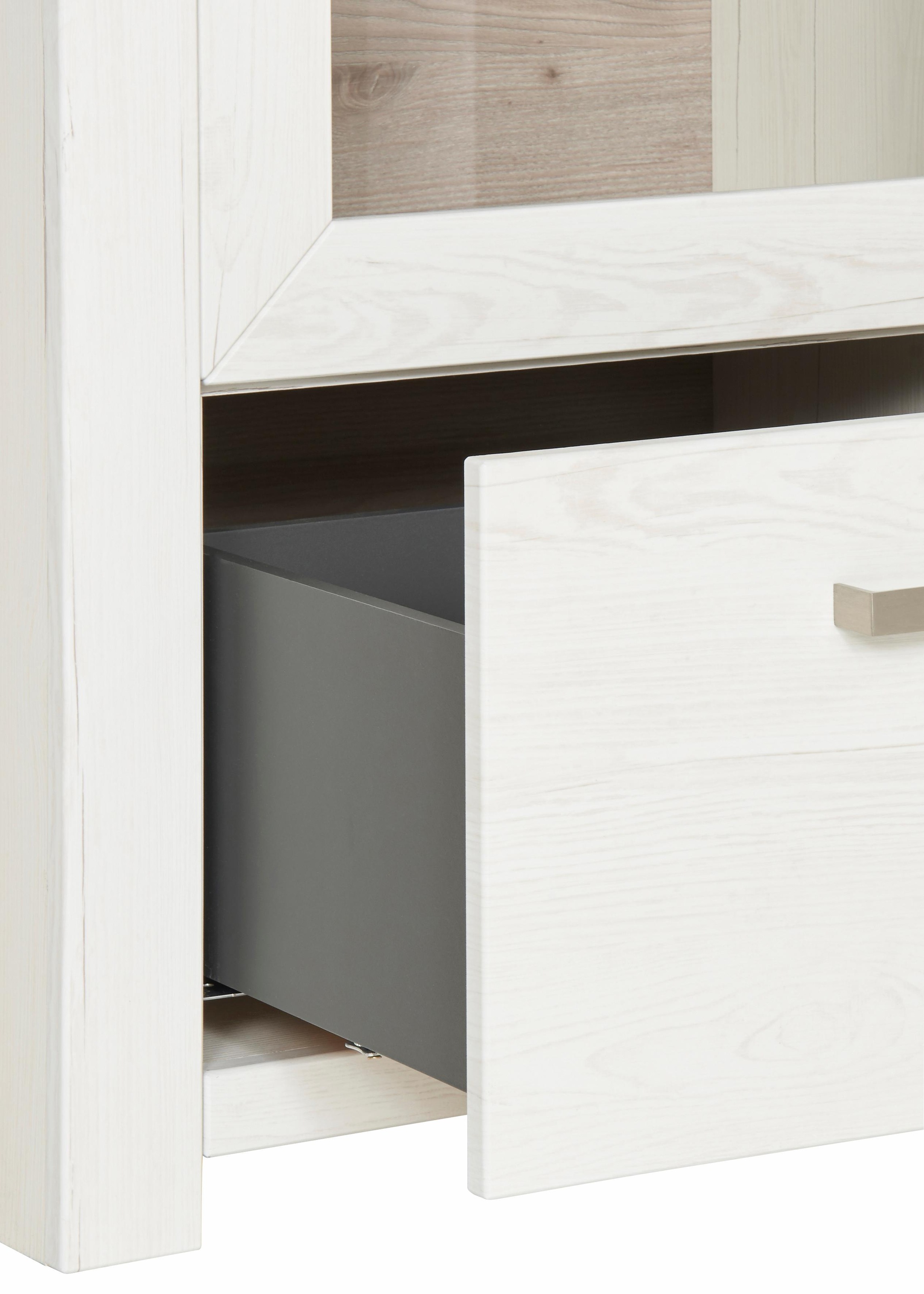 set one by Musterring Highboard »York«, Typ 13 und 14, mit Glastür und Schubkasten, 3 Farbvarianten, B 105 cm