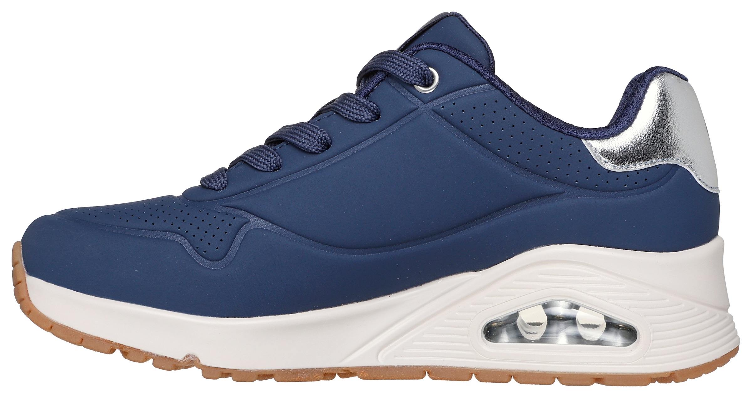 Skechers Sneaker »UNO GOLDEN AIR«, Freizeitschuh, Halbschuh, Schnürschuh mit Metallic-Einsatz