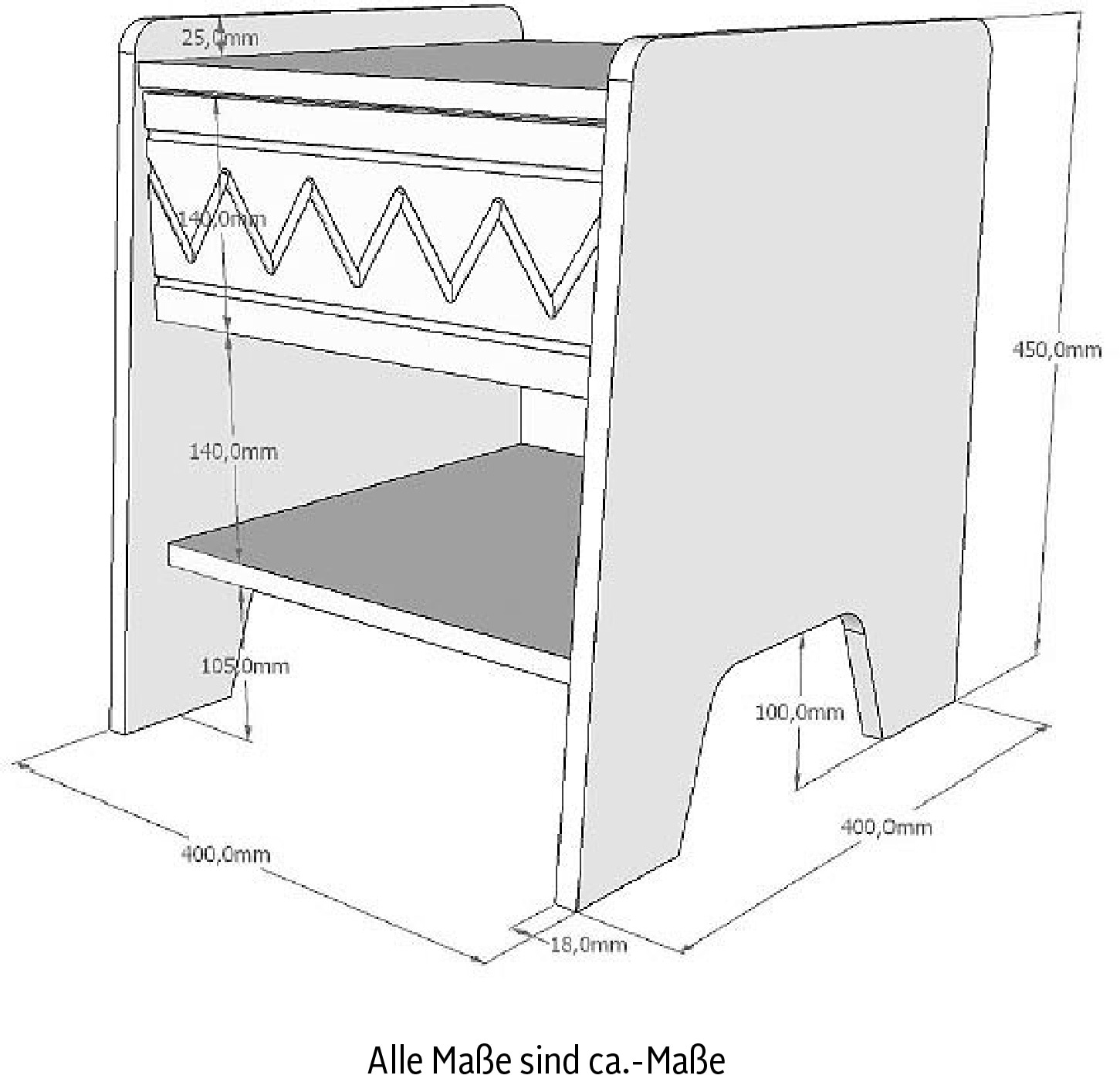 Vipack Nachtschrank, Nachtkonsole mit Schublade bestellen rechts/links offenem | stellbar BAUR Fach, und