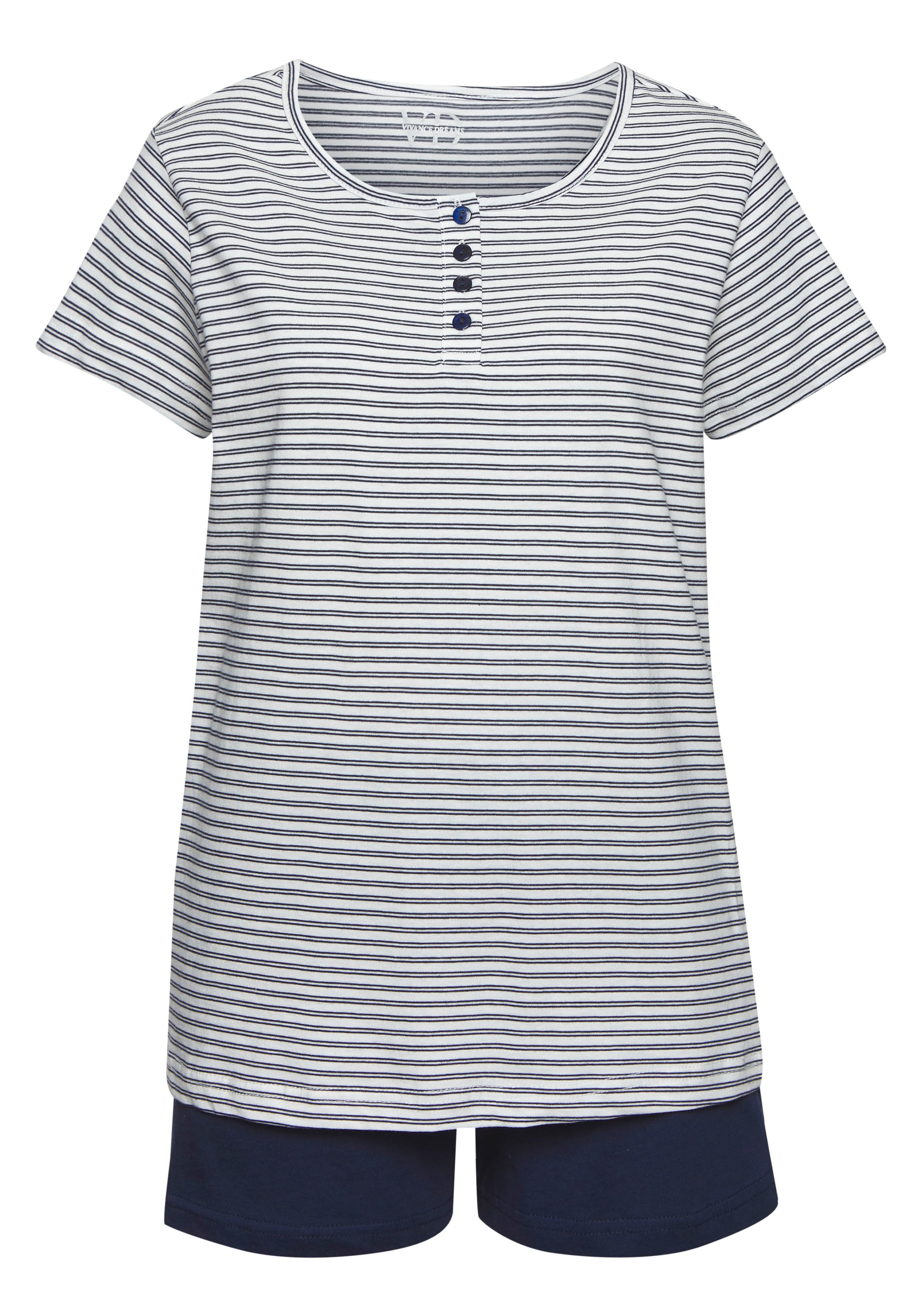 Vivance Dreams Shorty, 2 Stk. mit garngefärbten Streifen günstig online kaufen