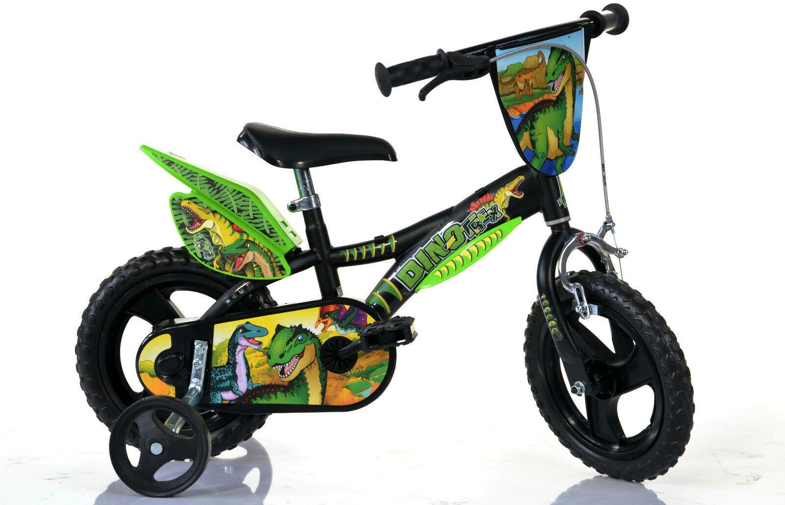 Dino Kinderfahrrad »Dinosaurier T-Rex 12 Zoll«, 1 Gang, mit Stützrädern, Frontschild und...