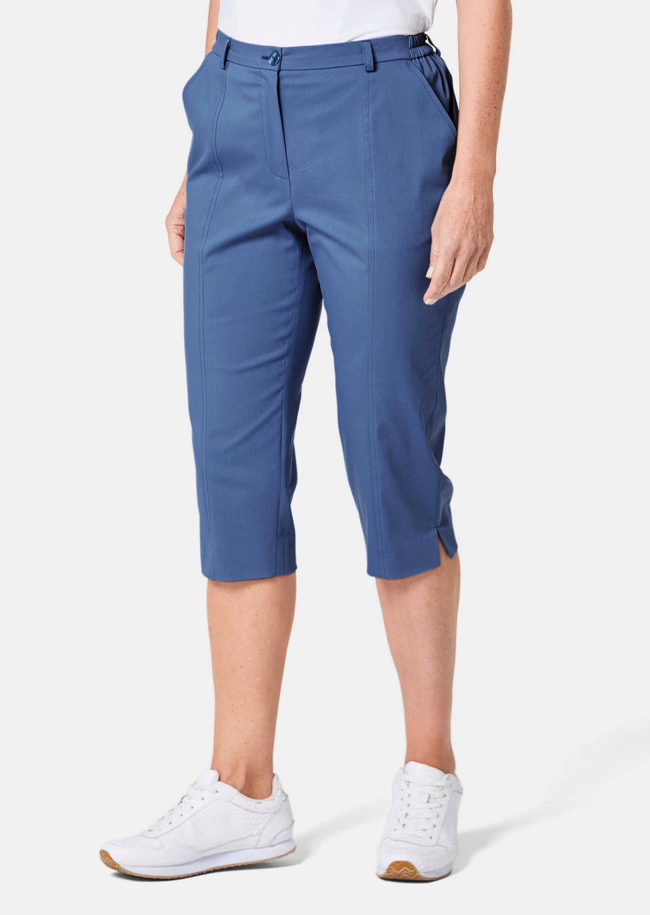 GOLDNER Caprihose »Verkürzte Satinhose Sportive Capri-Hose aus trageangenehmen Satin«