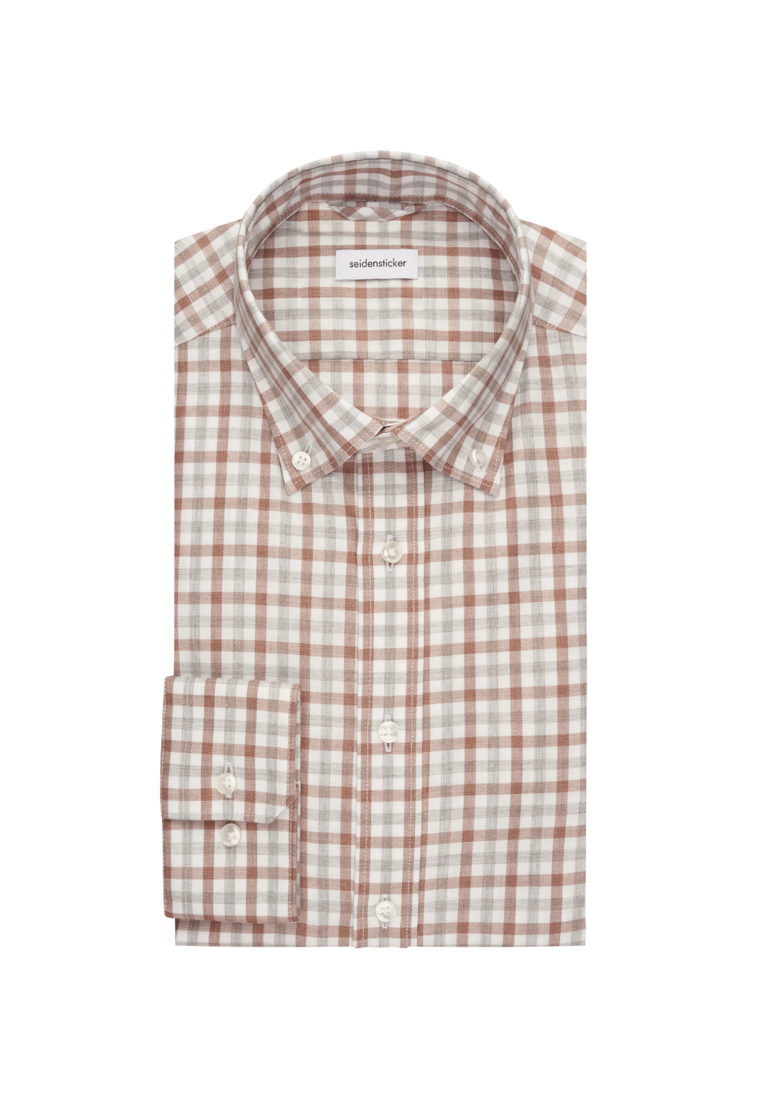 seidensticker Flanellhemd »Slim«, Slim Langarm Button-Down-Kragen Karo