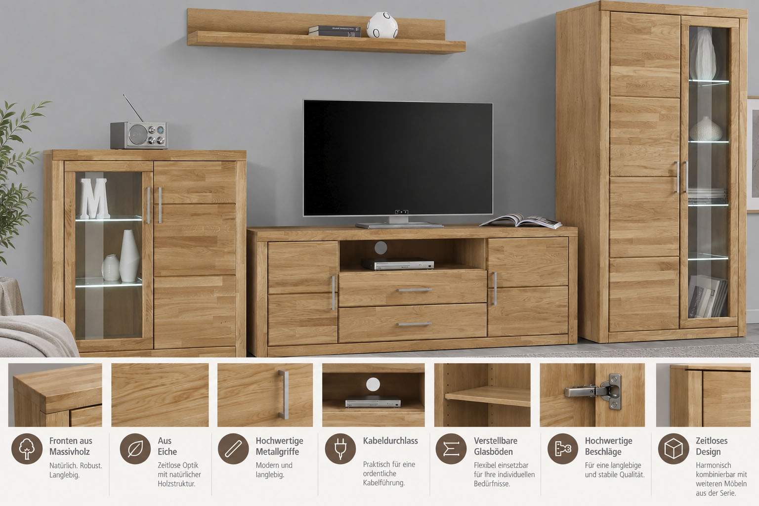 OTTO home Wohnwand »Logo« Set, 4 Stk. tlg.