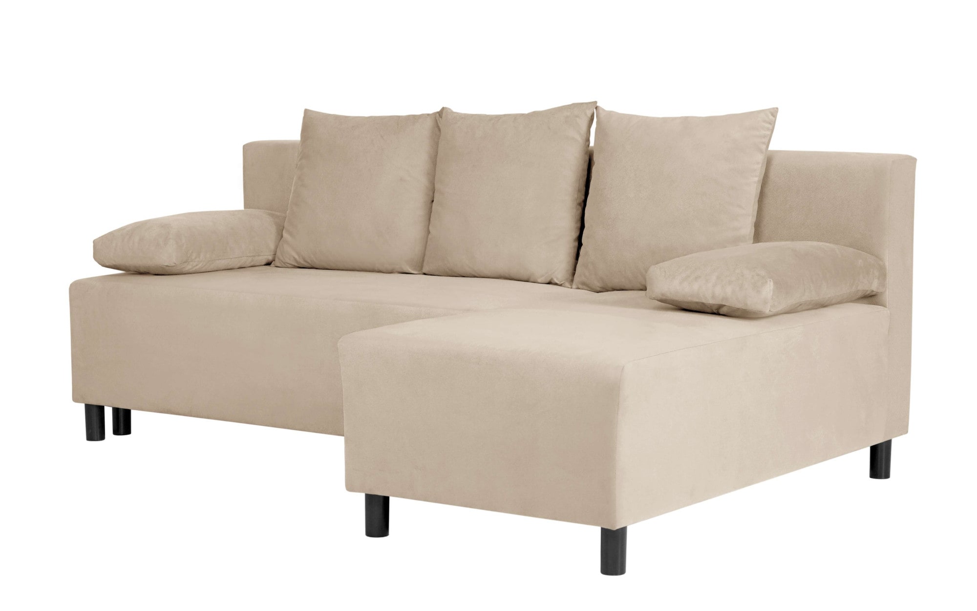INOSIGN Ecksofa »IWALANI, Schlafsofa mit Bettkasten, Recamiere beidseitig montierbar«, L-Form, B/T/H 199/135/83 cm, Struktur weich & Velvet