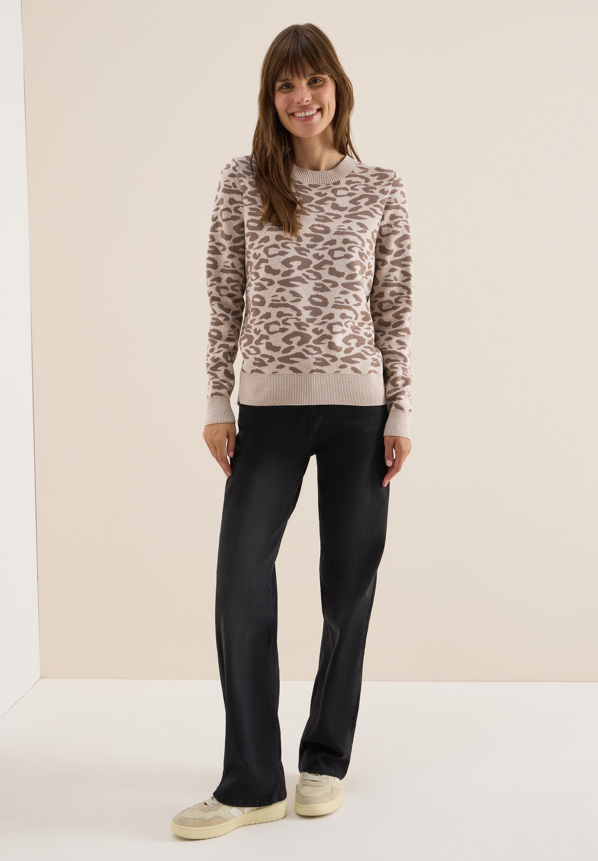 Cecil Strickpullover, mit Leomuster