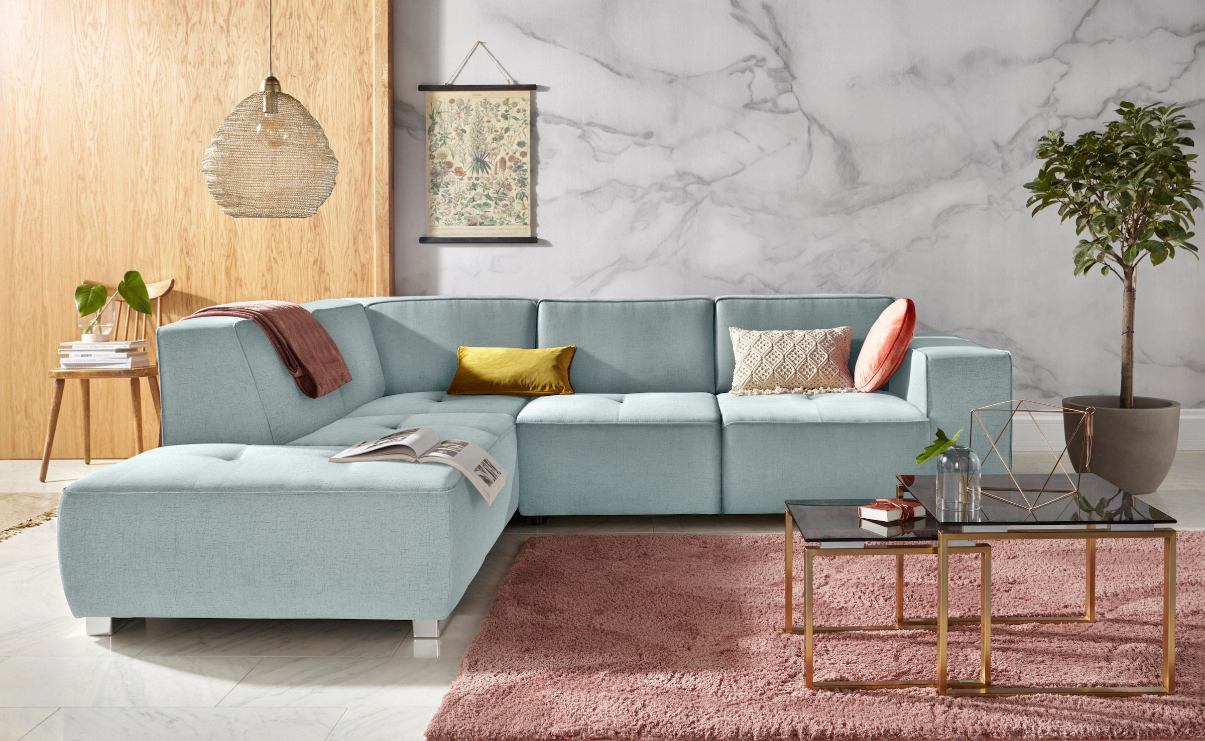 Home affaire Ecksofa "Sapporo L-Form" wahlweise Bettfunktion oder Sitztiefe günstig online kaufen