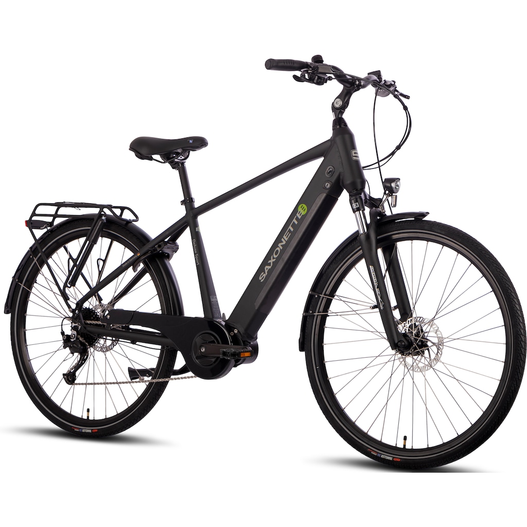 SAXONETTE E-Bike »Deluxe Sport Man«, 9 Gang, Shimano, Alivio, Mittelmotor 250 W