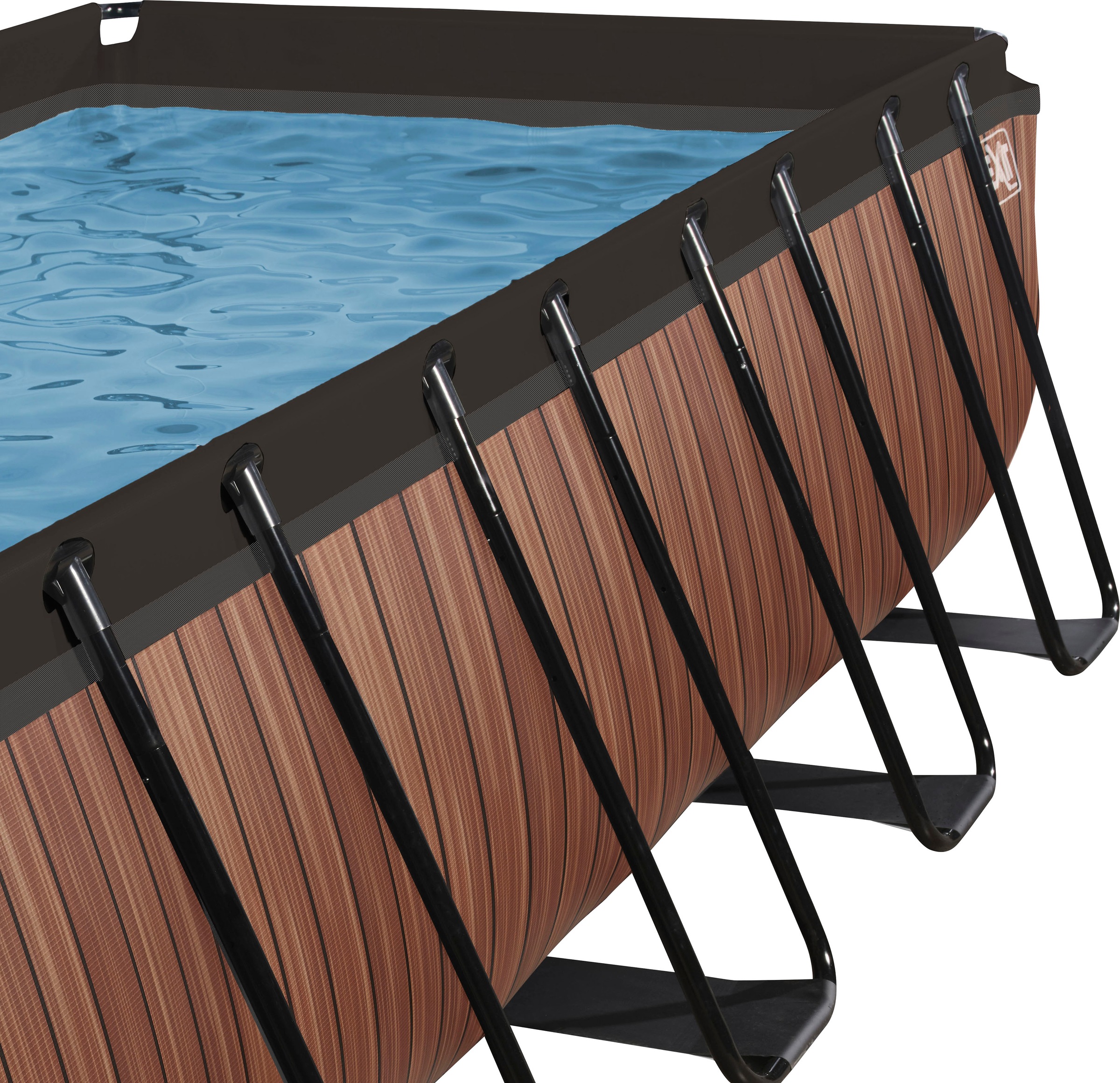 EXIT Framepool »inkl. multifunktionaler Poolabdeckung«, (Set, 4 tlg.), BxLxH: 200x400x122 cm, mit Sandfilteranlage und Sicherheitsleiter