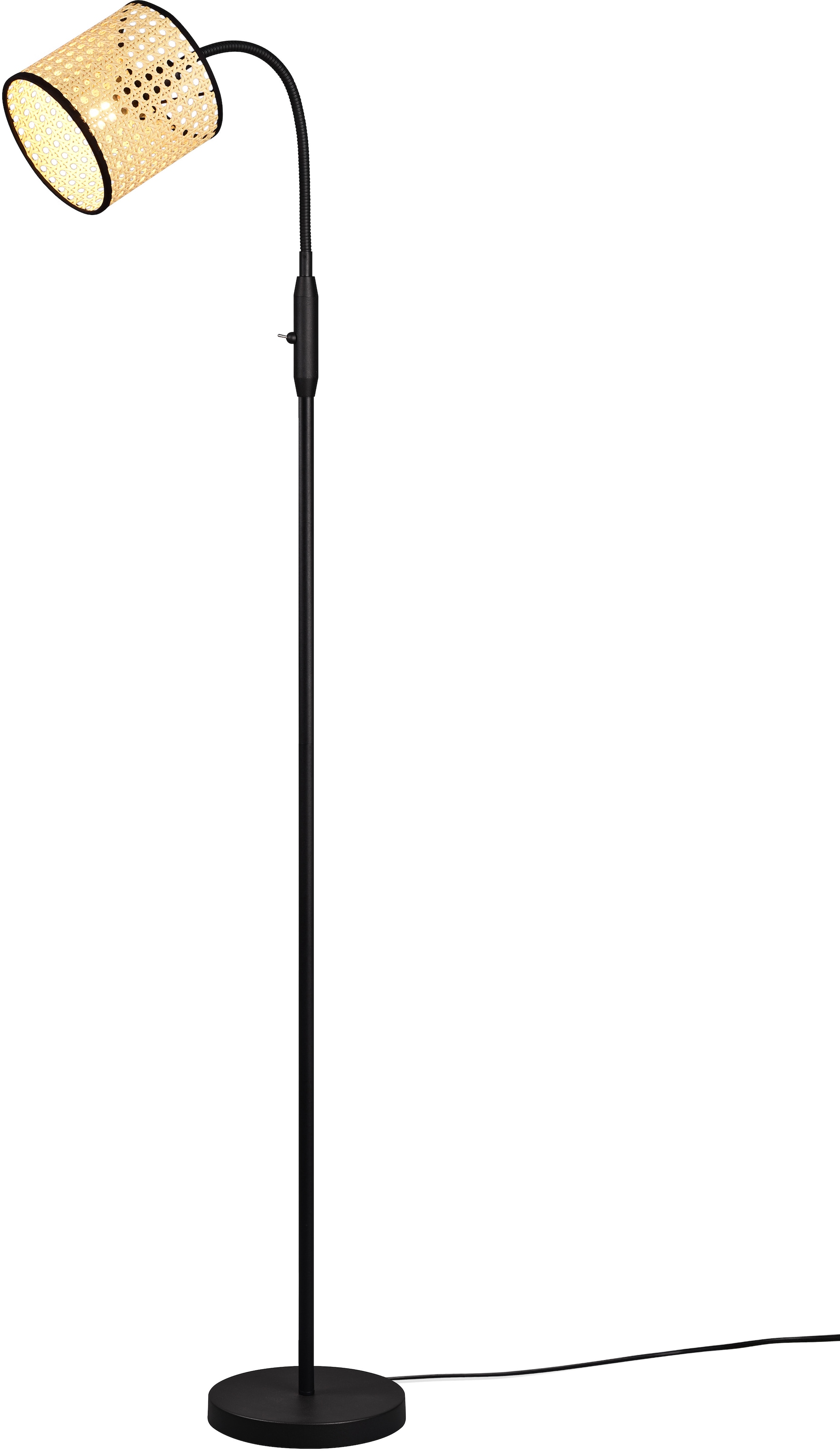 Geflecht Leonique | 1 Leuchtenhals schwenkbar Stehleuchte Stehlampe mit Wiener flammig-flammig, Lampenschirm, »Jules«, BAUR