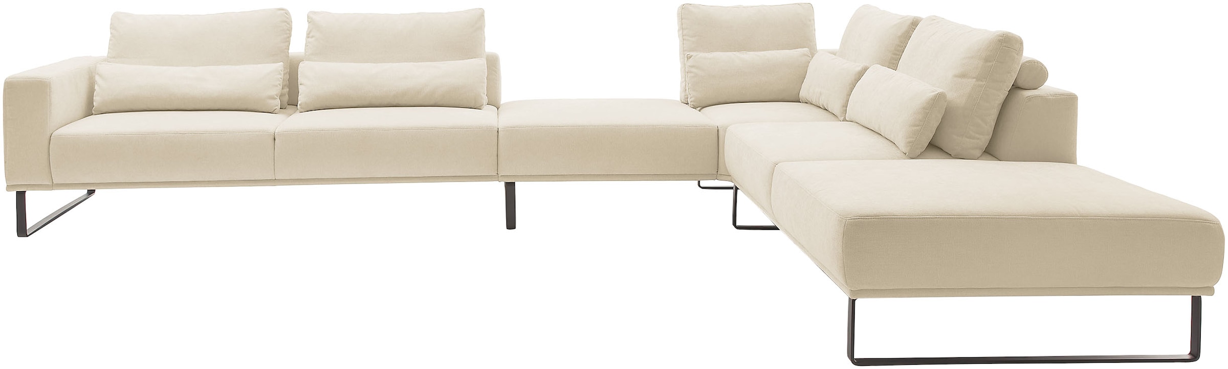 Musterring "JustB PM100 bequem, modern, elegant und viel Platz, bodenfrei" mit Zwischenhocker, wahlweise mit Funktion und Kissen, Maße 290 x 398