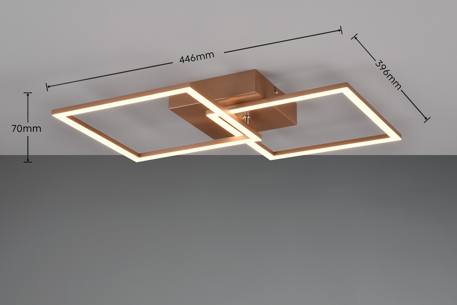 my home LED Deckenleuchte »ANTJE, Deckenlampe, schwenkbare LED-Rechtecke«, 2 flammig, Leuchtmittel LED-Board | LED fest integriert, Wand- und Deckenmontage möglich