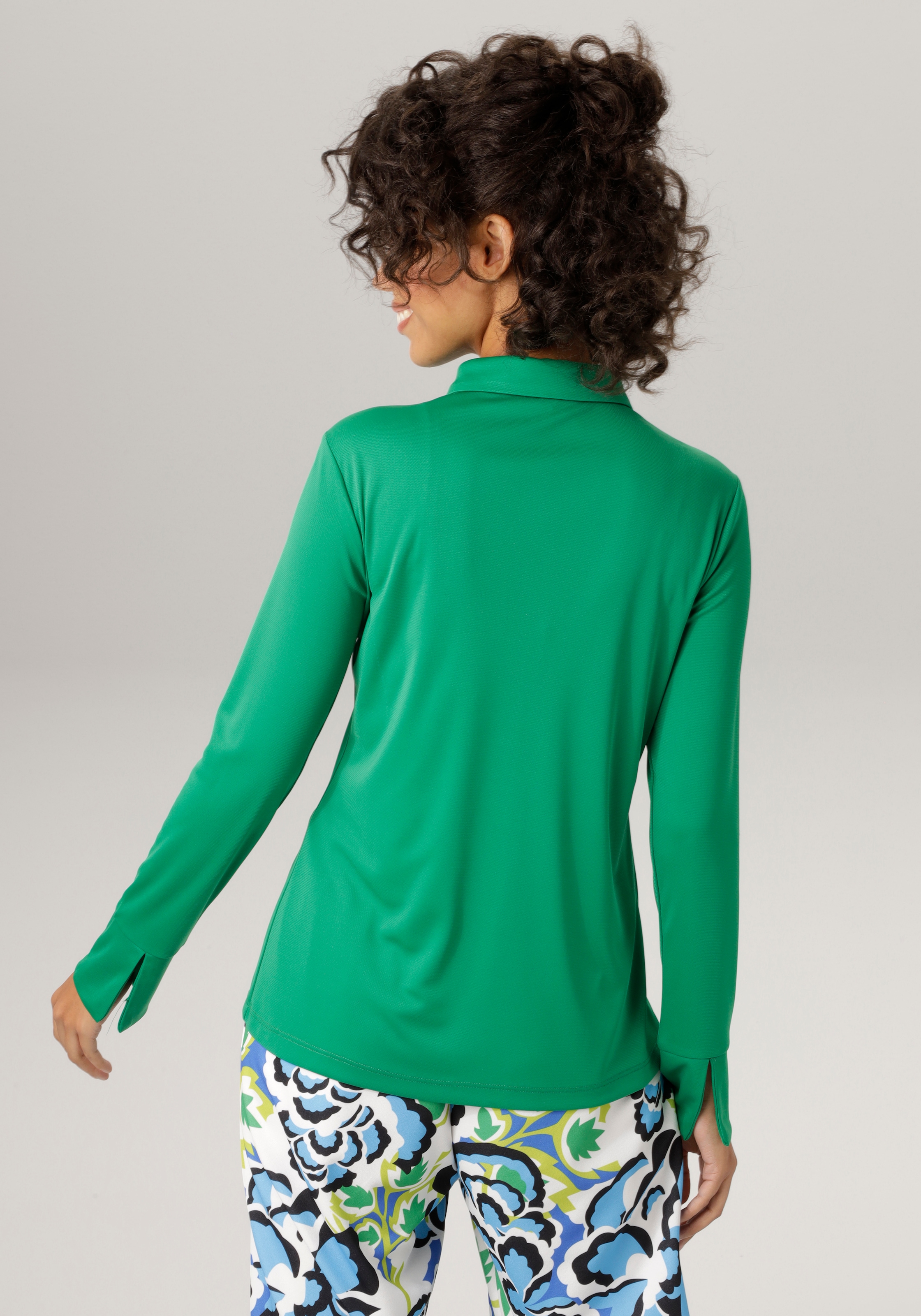 Aniston CASUAL für in bestellen strukturierter Jersey-Crepé-Qualität Hemdbluse, BAUR 