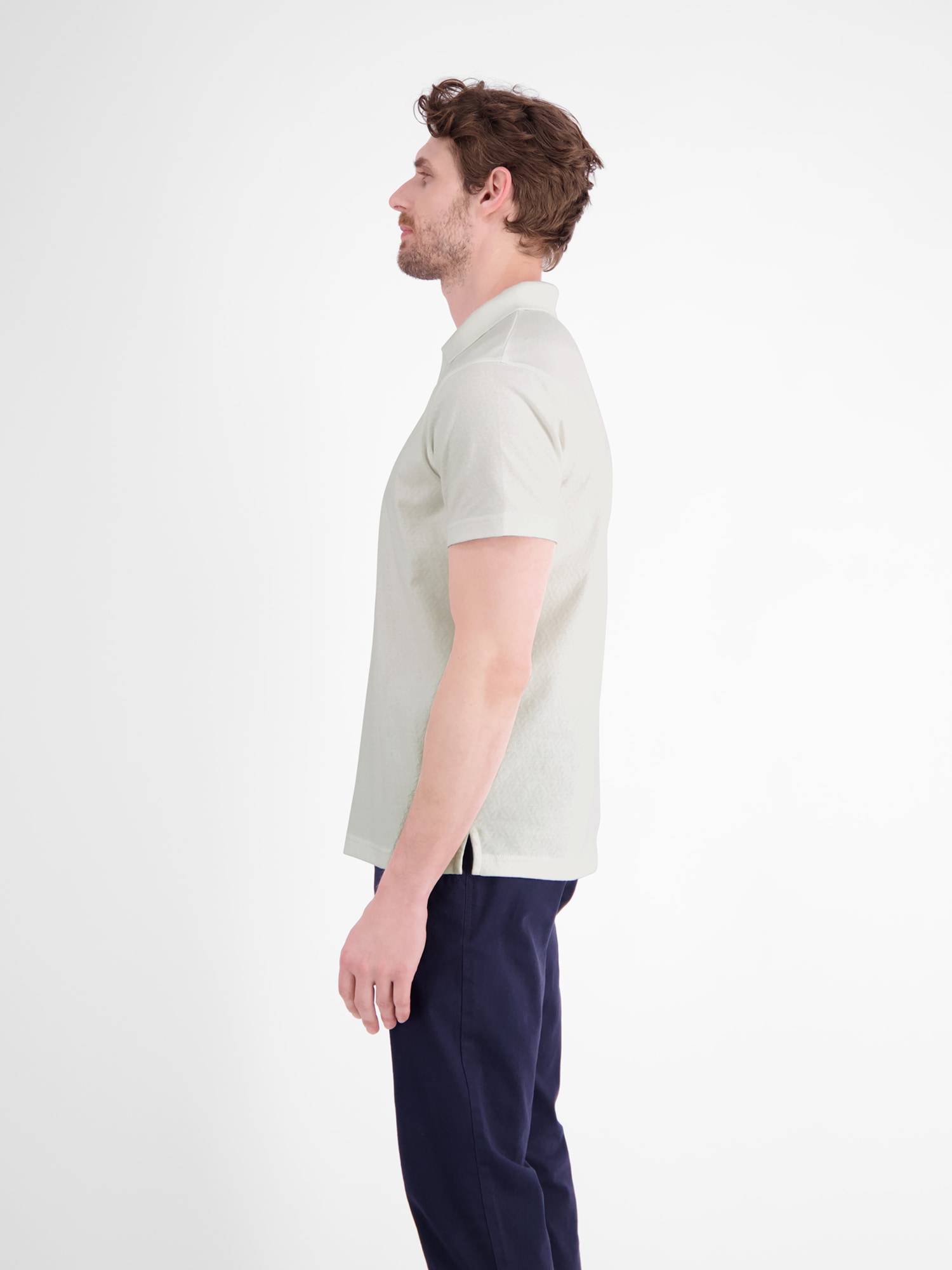 LERROS Poloshirt »Modernes Poloshirt mit Jaquard-Muster und knopflosem Kragen«