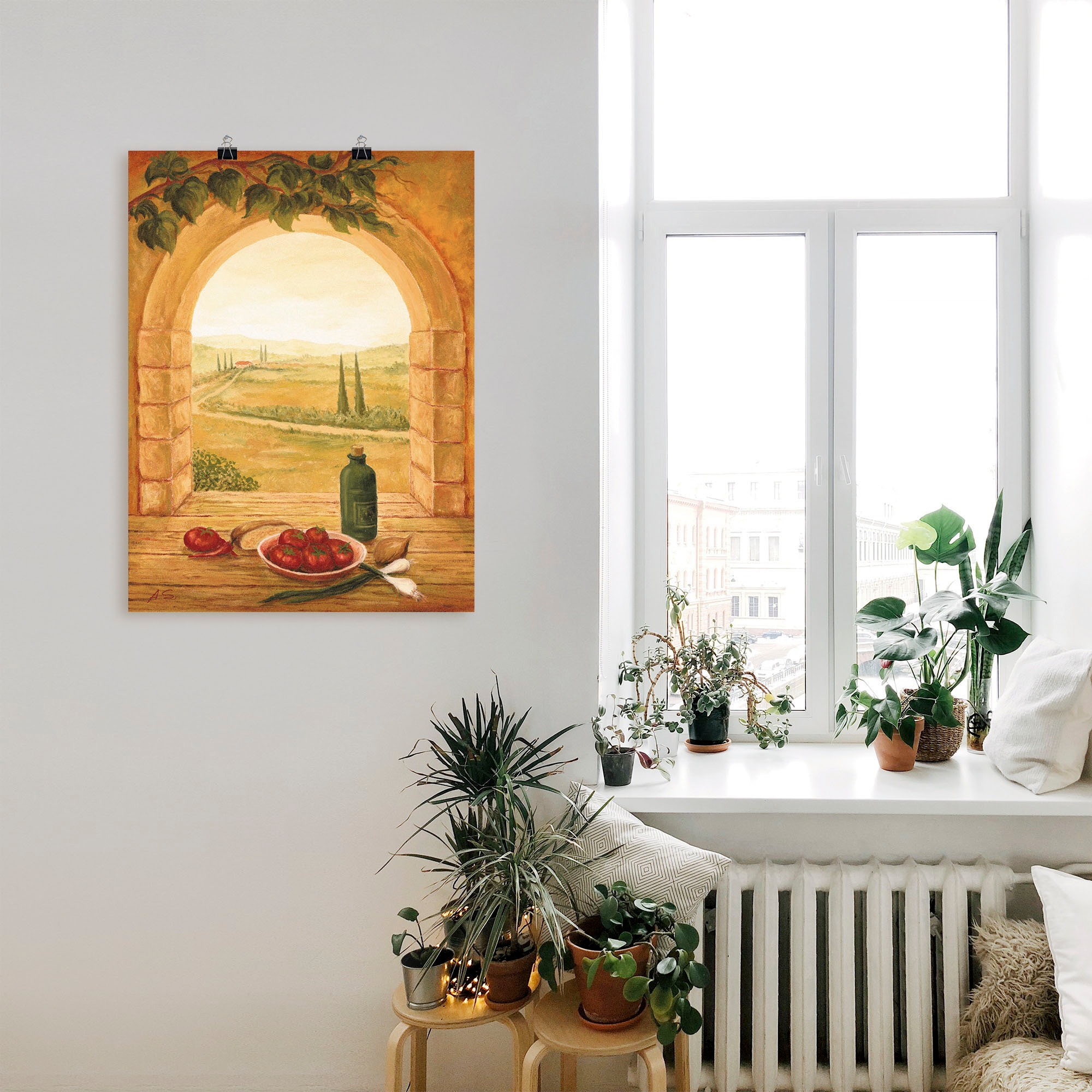 Artland Wandbild »Fensterblick«, Fensterblick, (1 St.), als Leinwandbild, Poster in verschied. Größen