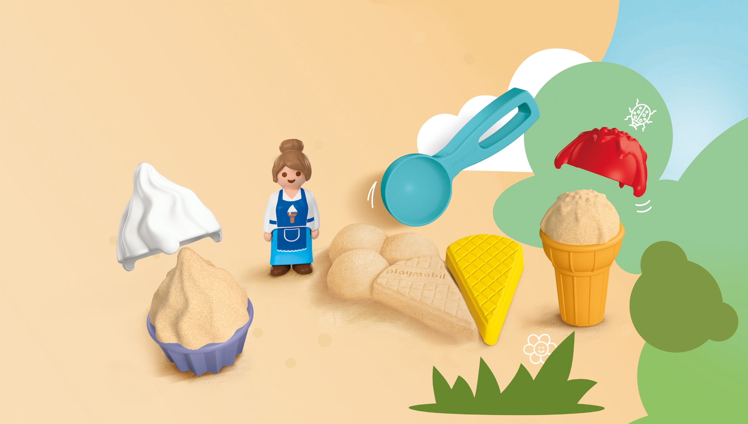 Playmobil® Konstruktions-Spielset »Sand-Eisdiele (72006), Junior Sand« Made in Europe