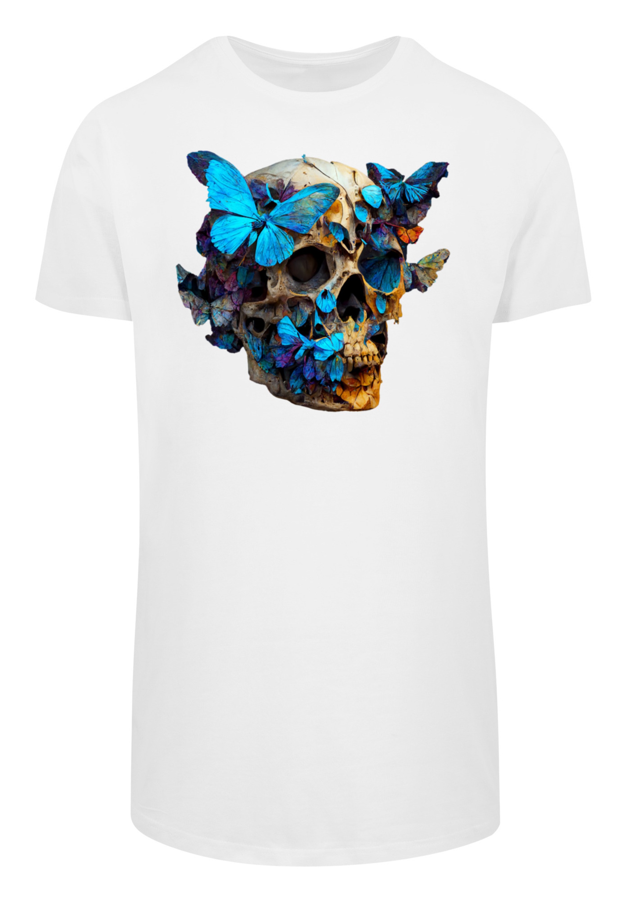 F4NT4STIC T-Shirt »Schmetterling Skull LONG TEE«, Print