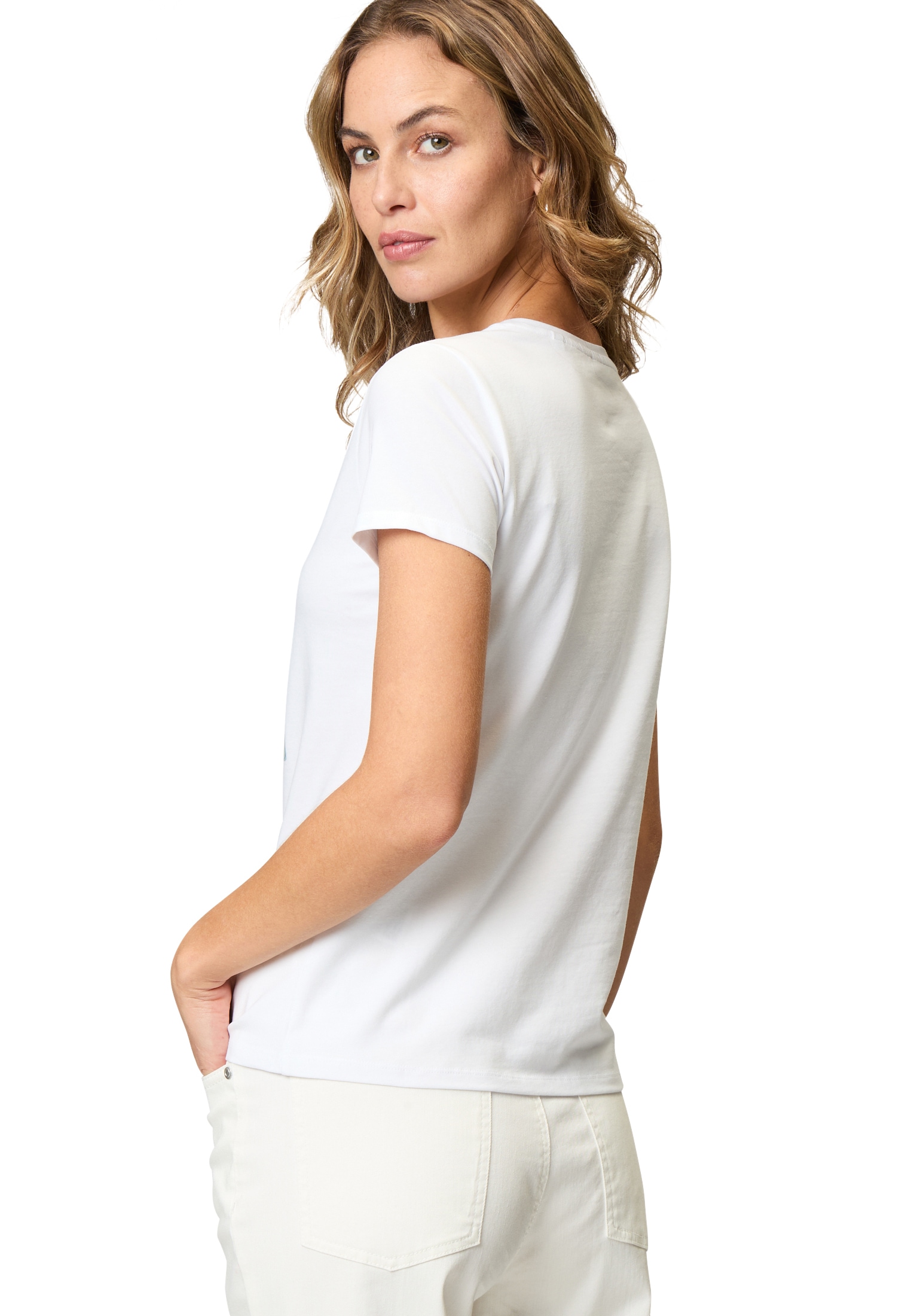 Zero Kurzarmshirt »zero T-Shirt mit Aufdruck«, (1 tlg.), weiteres Detail
