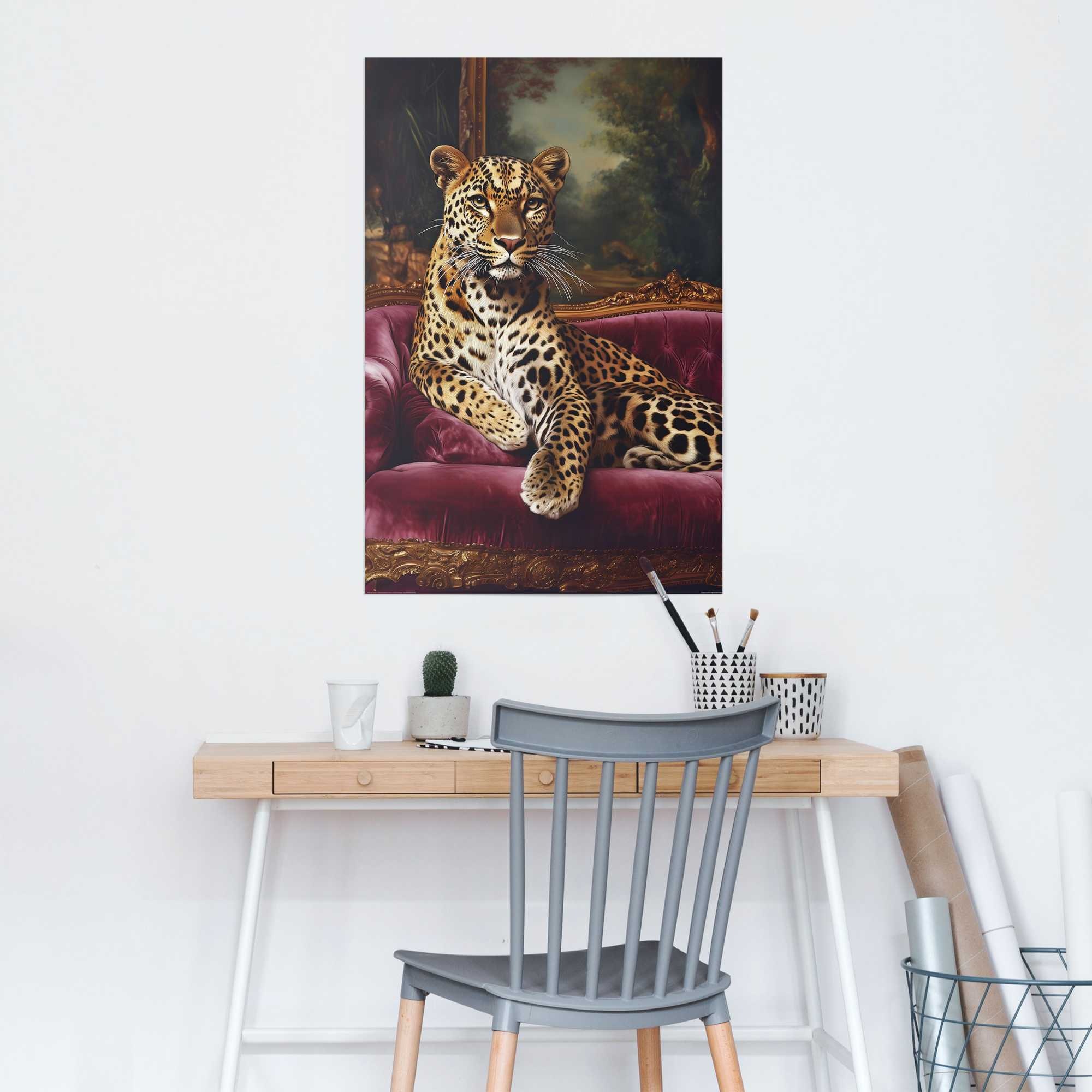 Reinders! Poster »Sofa Panther«, Wohnzimmer - Mehrfarbig - 150 gr. Papier - Tiere - 61x91,5 cm
