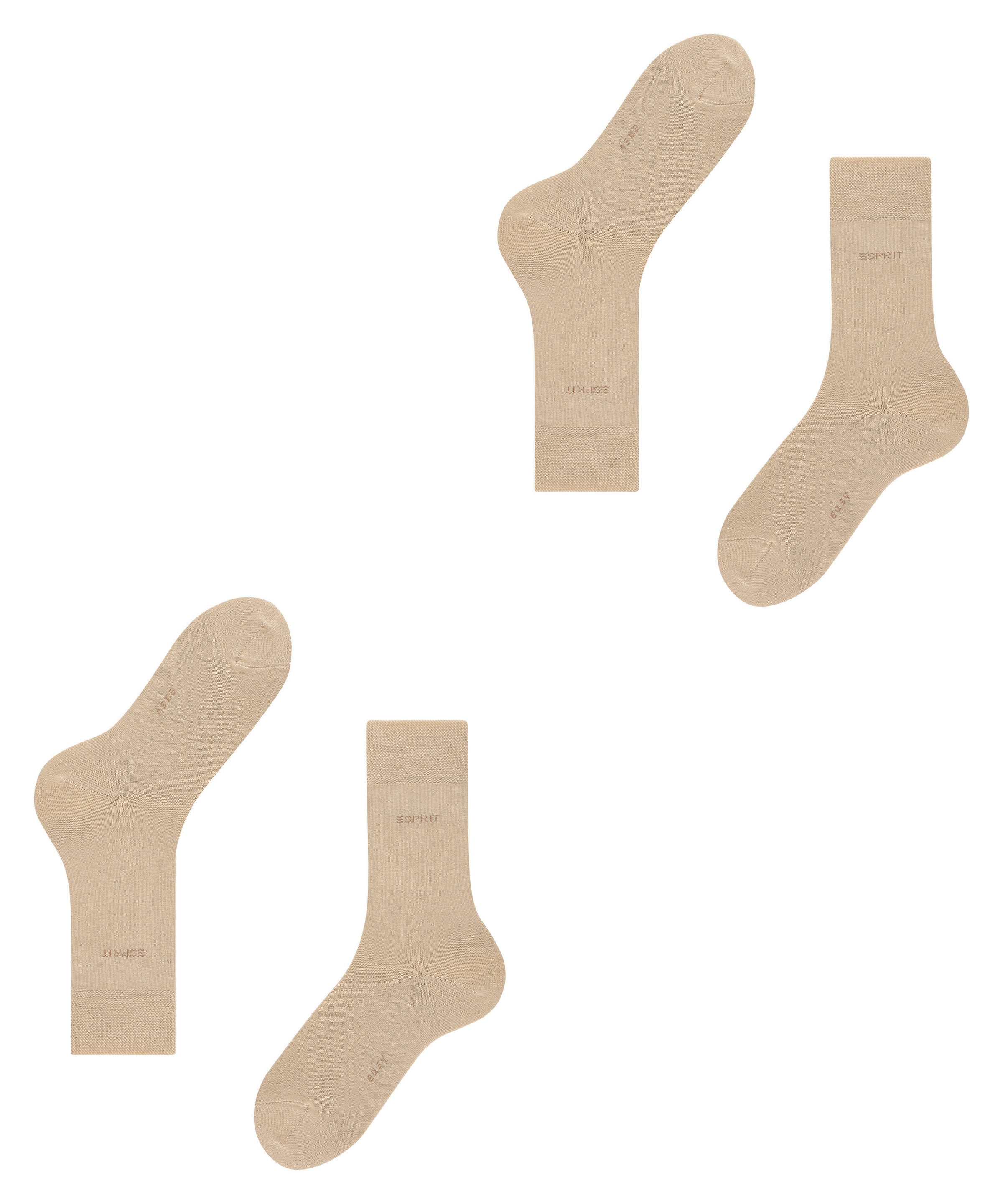 Esprit Socken »Basic Easy«, (2 Paar), breiter Komfortbund, Doppelpack