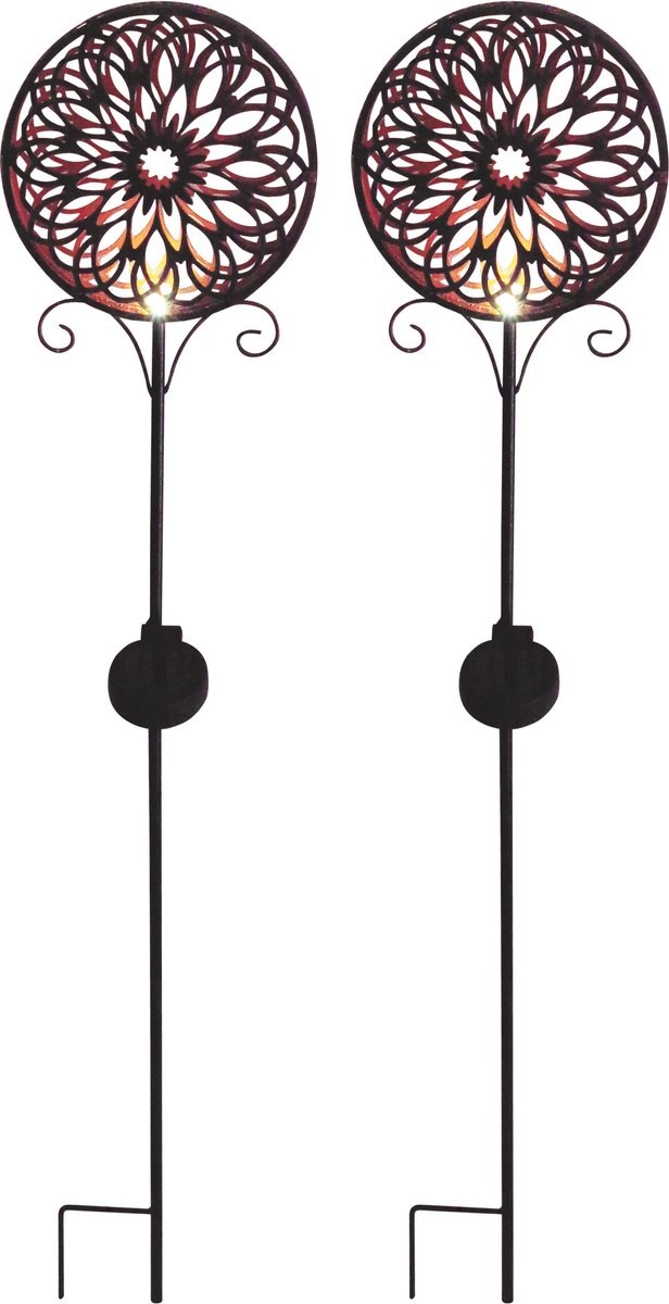 LUXFORM Gartenleuchte "Solar-Erdspieß-Gartenlampe - Mandala - 2 Stück" LED- günstig online kaufen