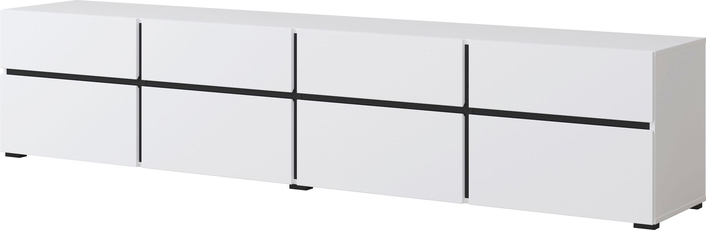 INOSIGN Lowboard "Cross, moderne grifflose TV-Kommode,4 Klappen/4 Schubkäst günstig online kaufen