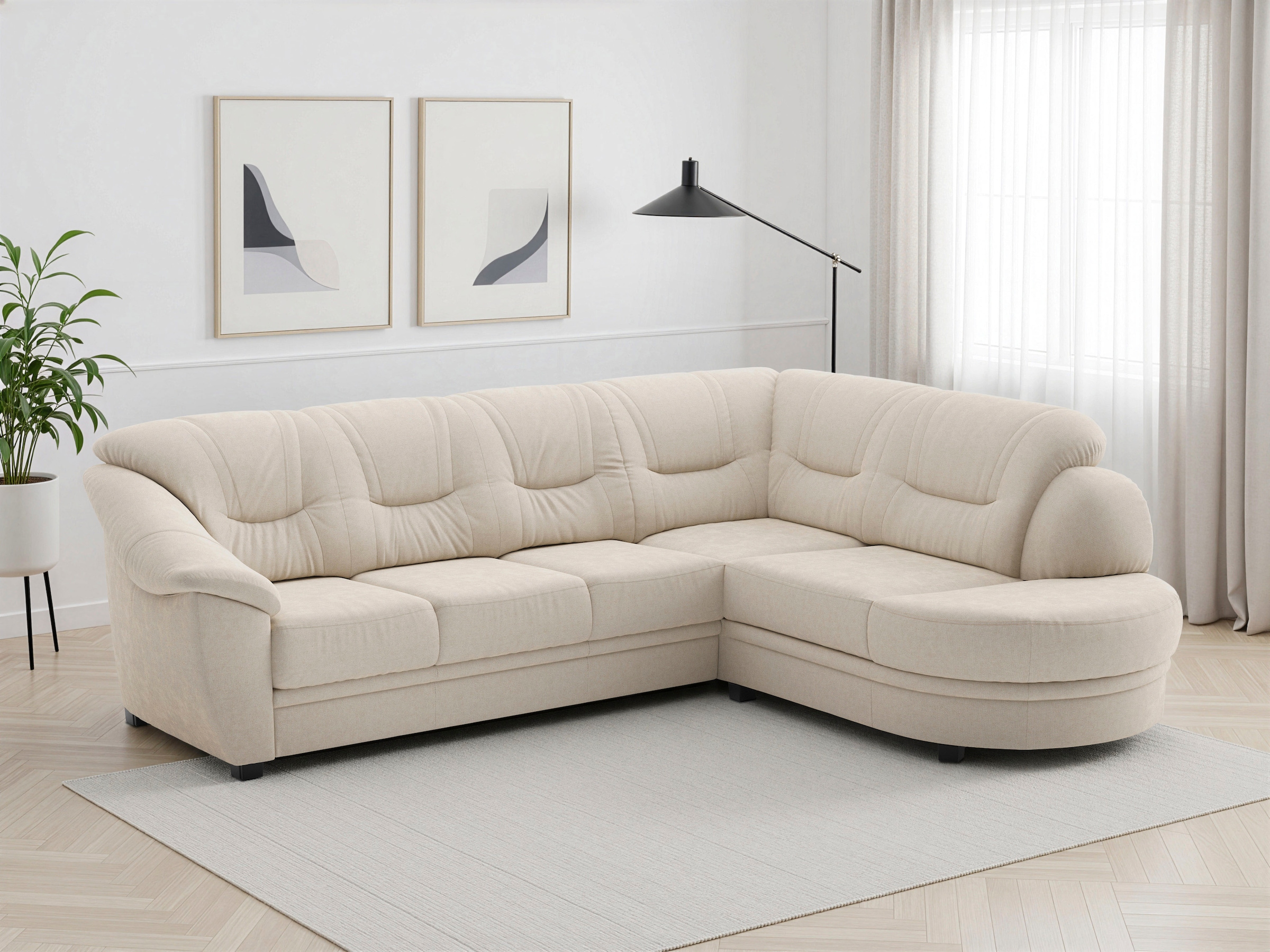 sit&more Ecksofa "Savona L-Form, B: 267 cm, Couch mit Federkern, Komfortsitzhöhe 46 cm" optional mit Schlaffunktion