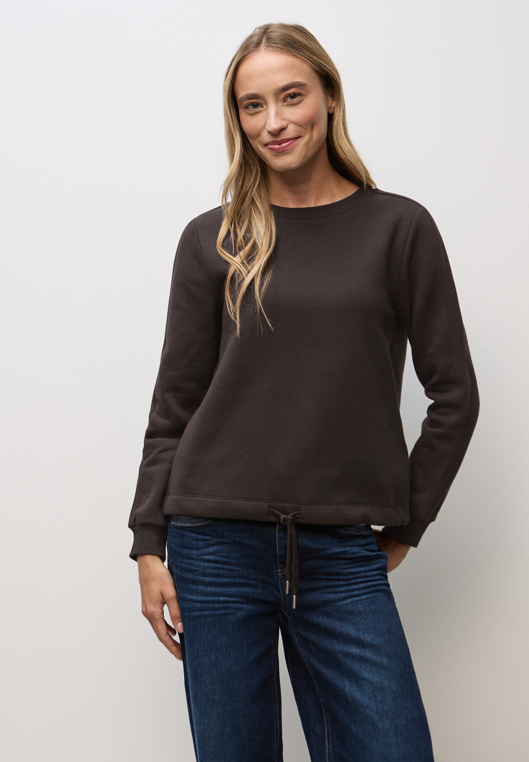 STREET ONE Sweatshirt mit Tunnelzug am Saum günstig online kaufen