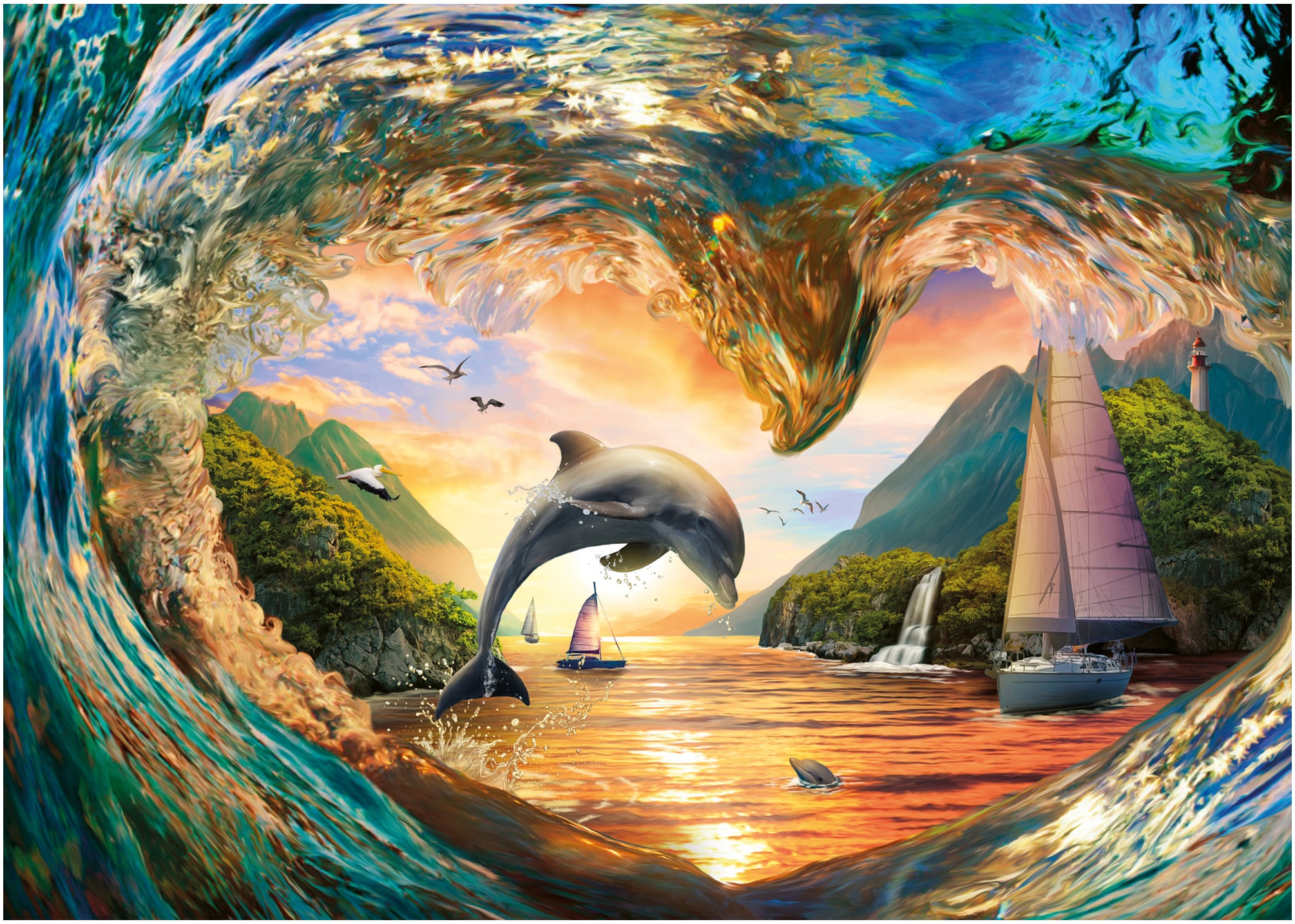 Ravensburger Puzzle »Sprung in den Sonnenuntergang« Made in Germany