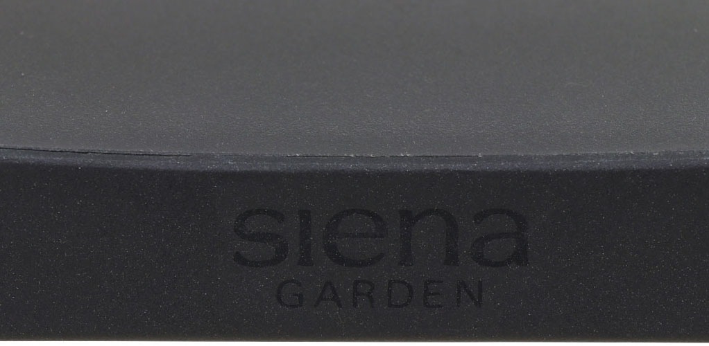 Siena Garden Gartensessel »Lane Sessel anthrazit 2er Set mit Tisch« Set, 2 Stk. tlg. 2 x Stapelsessel + Tisch Sola 80 x 80 cm