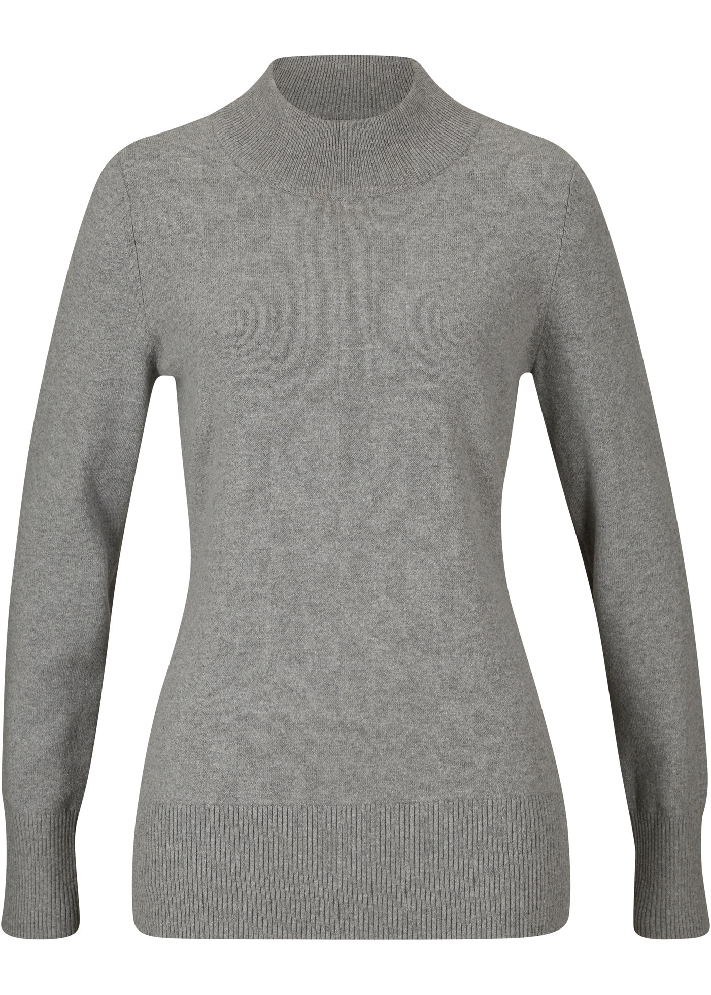 bonprix Strickpullover aus Strickmaterial, atmungsaktiv, pflegeleicht, mit Stehkragen