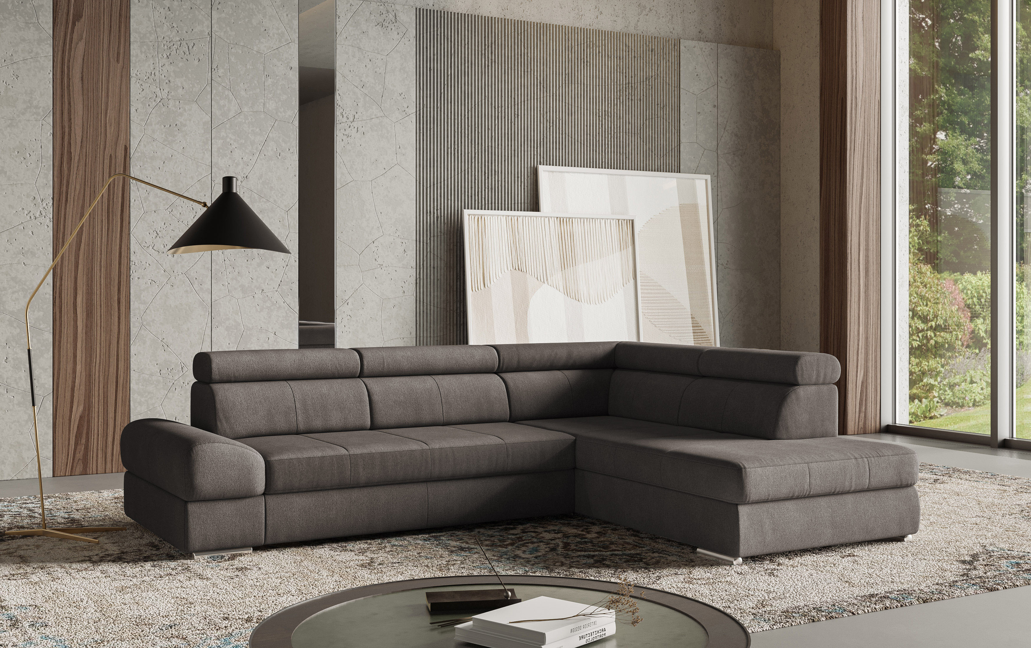 sit&more Ecksofa "Broadway L-Form" mit verstellbaren Kopfteilen, wahlweise mit Schlaffunktion