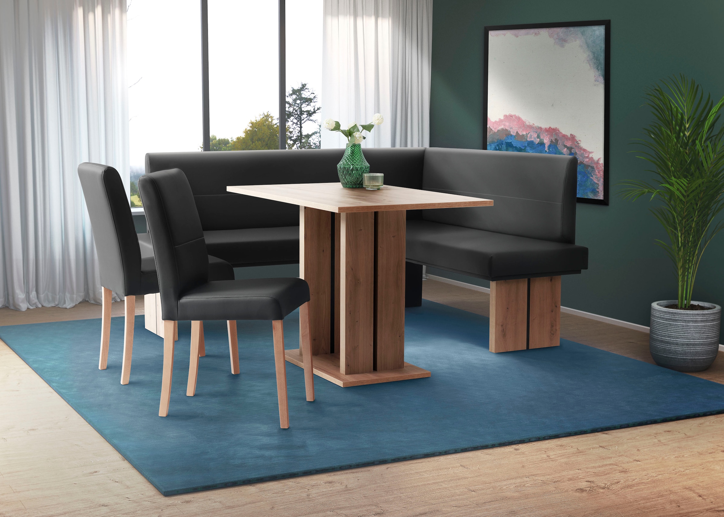 Eckbankgruppe »Emma Essgruppe Esszimmer Küche«, (Set, 4 tlg., Eckbank 2 Stühle 1...