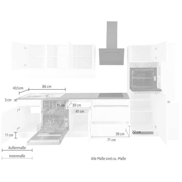 HELD MÖBEL Küche »Virginia«, Breite 330 cm, mit E-Geräten kaufen | BAUR