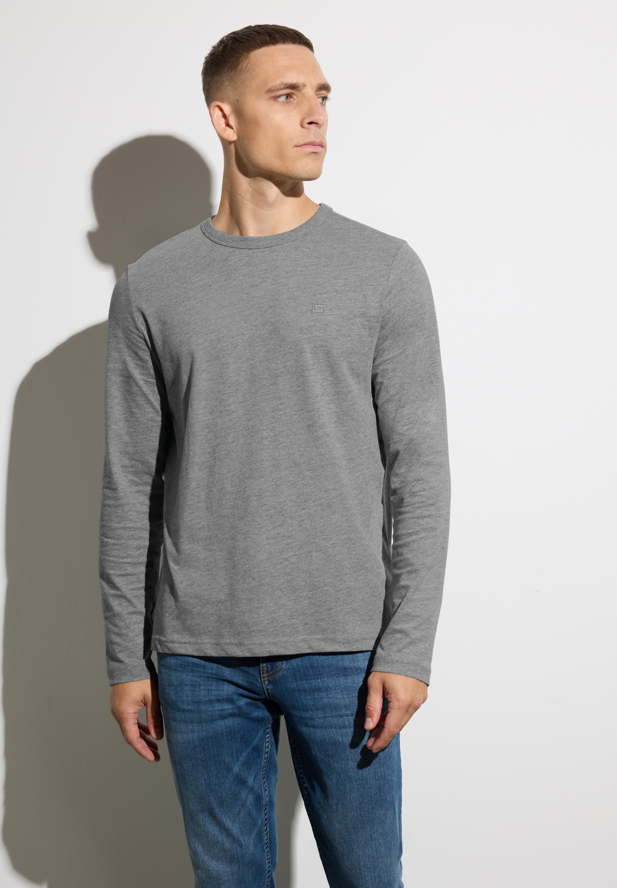 STREET ONE MEN Langarmshirt, aus reiner Baumwolle günstig online kaufen