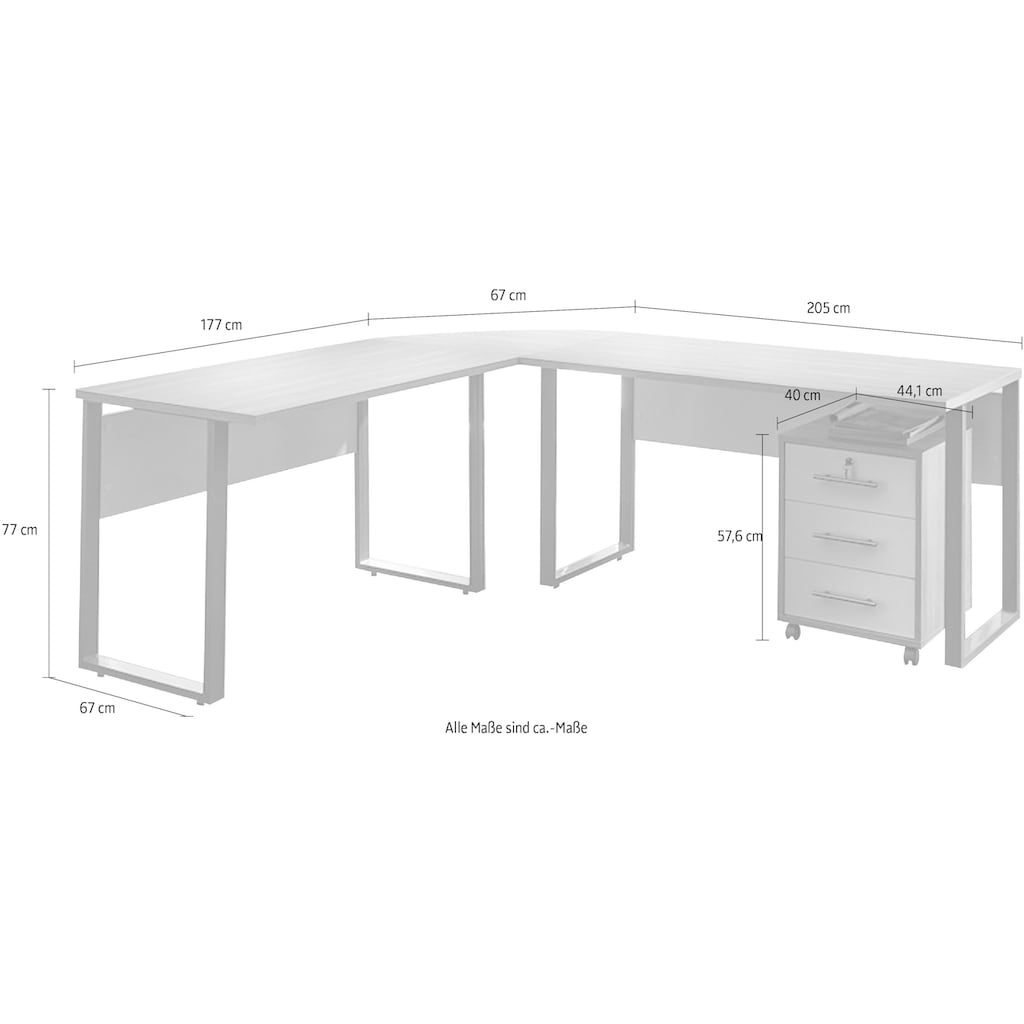 BMG Möbel Büro-Set »Tabor«, (Set, 2 tlg.)