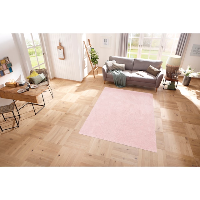 my home Teppich »Desner«, rechteckig, Microfaser, Hochflor Teppiche,  Wohnzimmer, Schlafzimmer, Kinderzimmer | BAUR